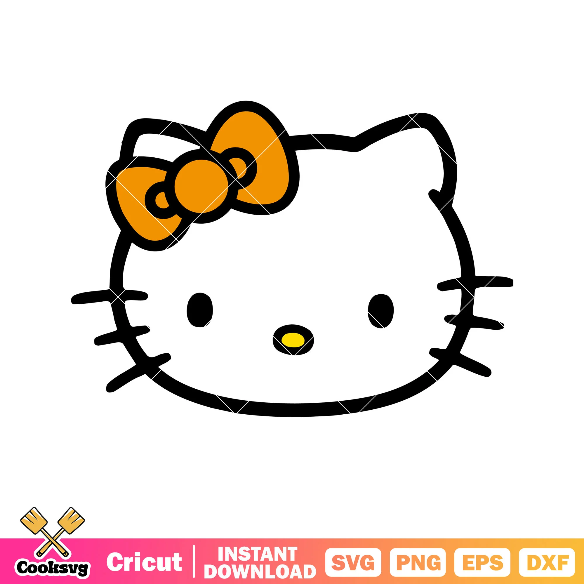 Hello kitty head bow tie svg, hello kitty bow tie svg, kitty cat svg