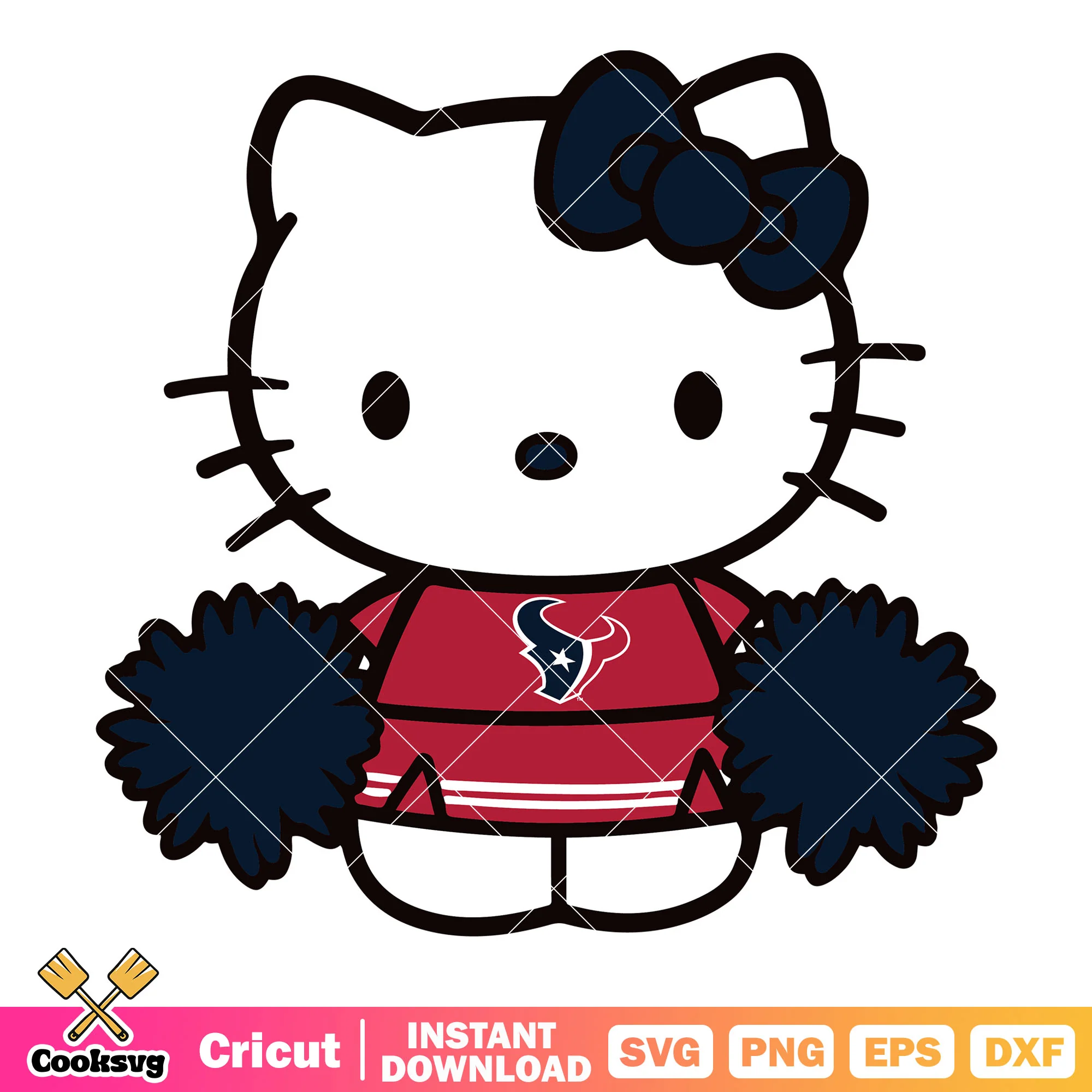 Hello kitty houston texans cheerleader svg, houston texans games svg