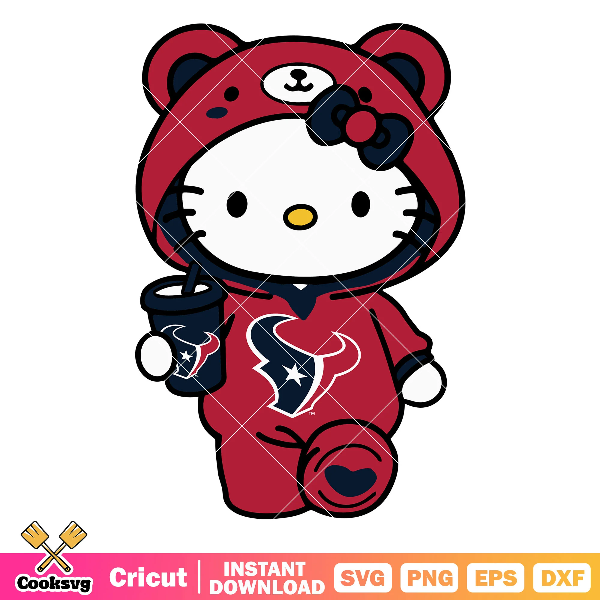 Hello kitty houston texans costume svg, houston texans games svg
