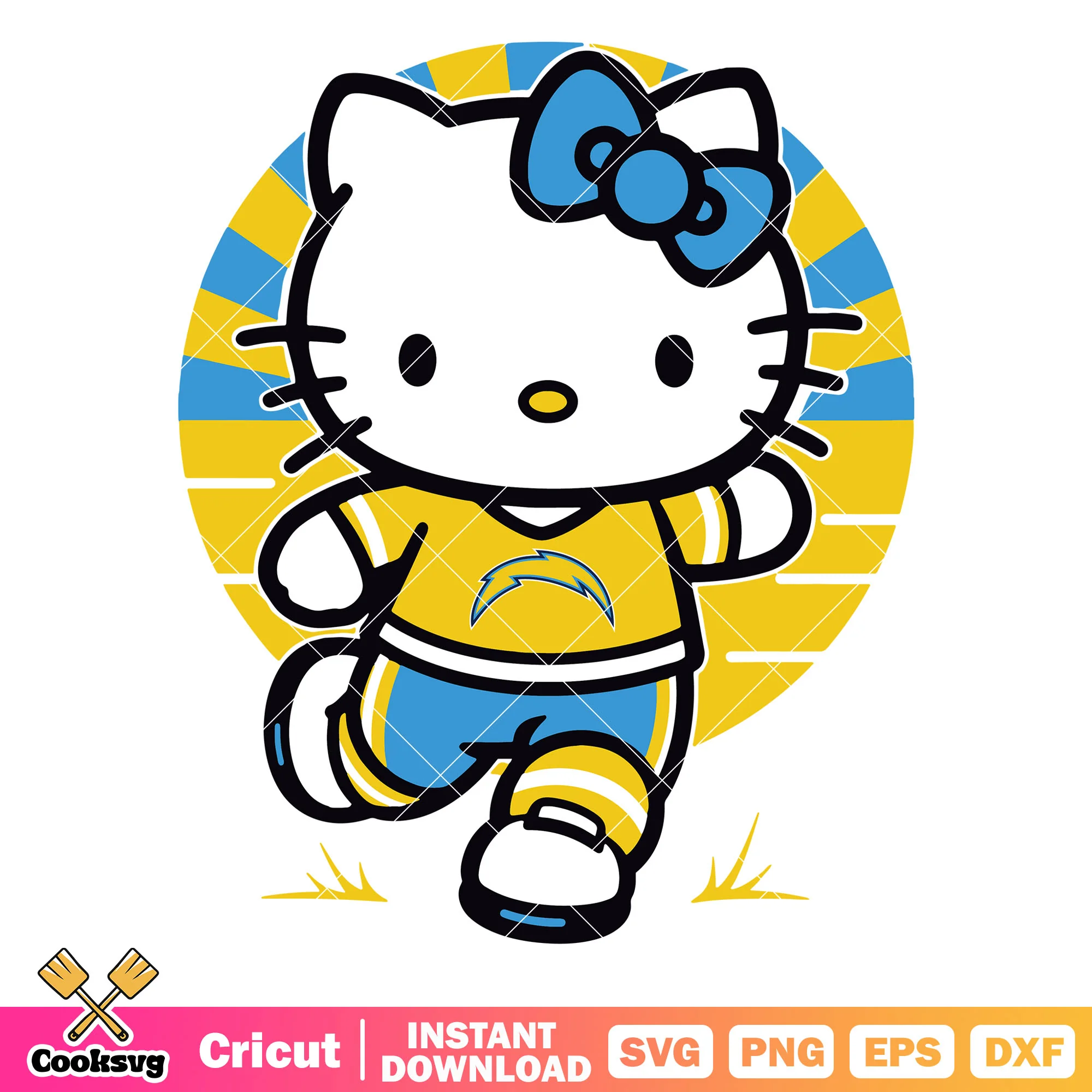 Hello kitty los angeles chargers fan svg, los angeles chargers svg