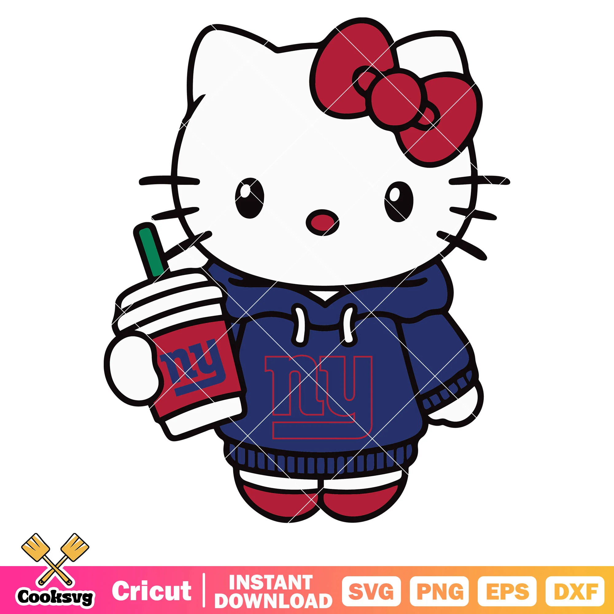 Hello kitty new york giants cheerleader svg, new york giants logo svg