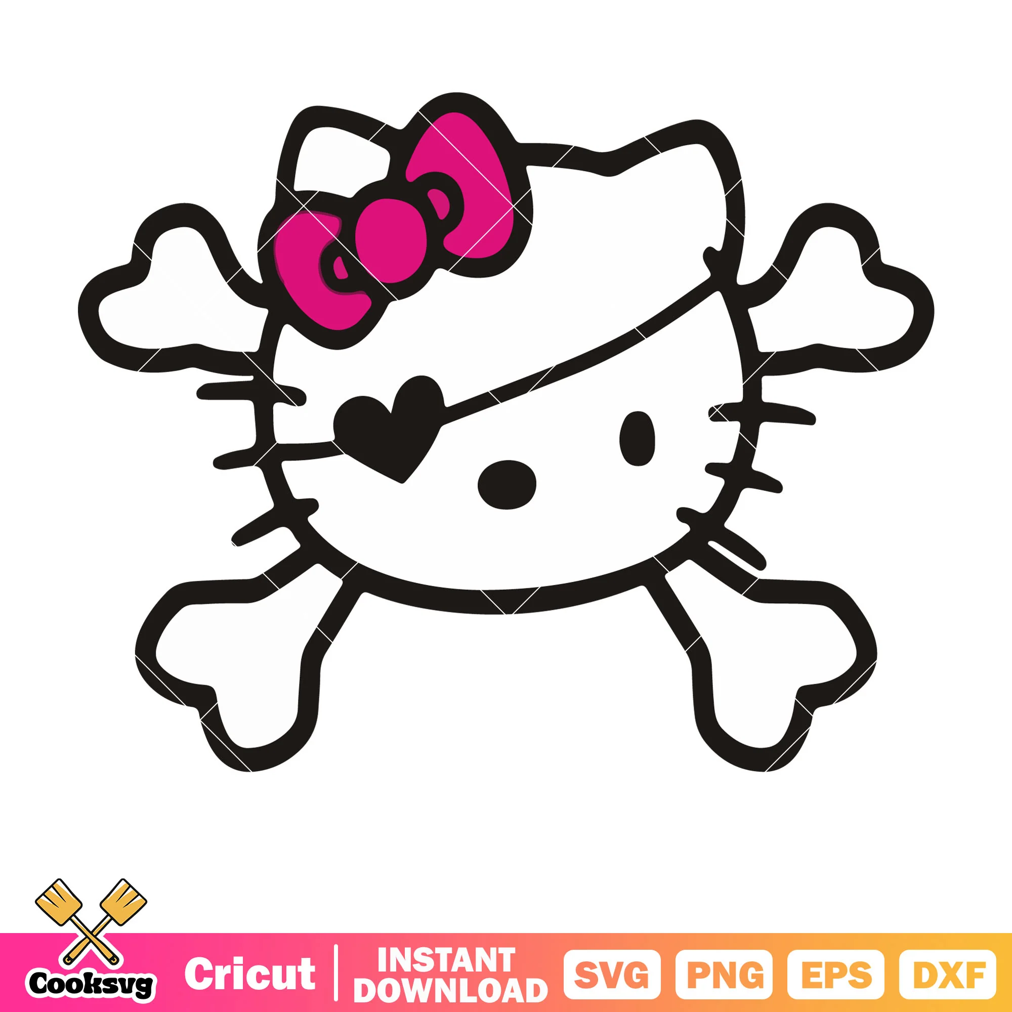 Hello kitty pirates logo svg, hello kitty svg, sanrio cartoon svg