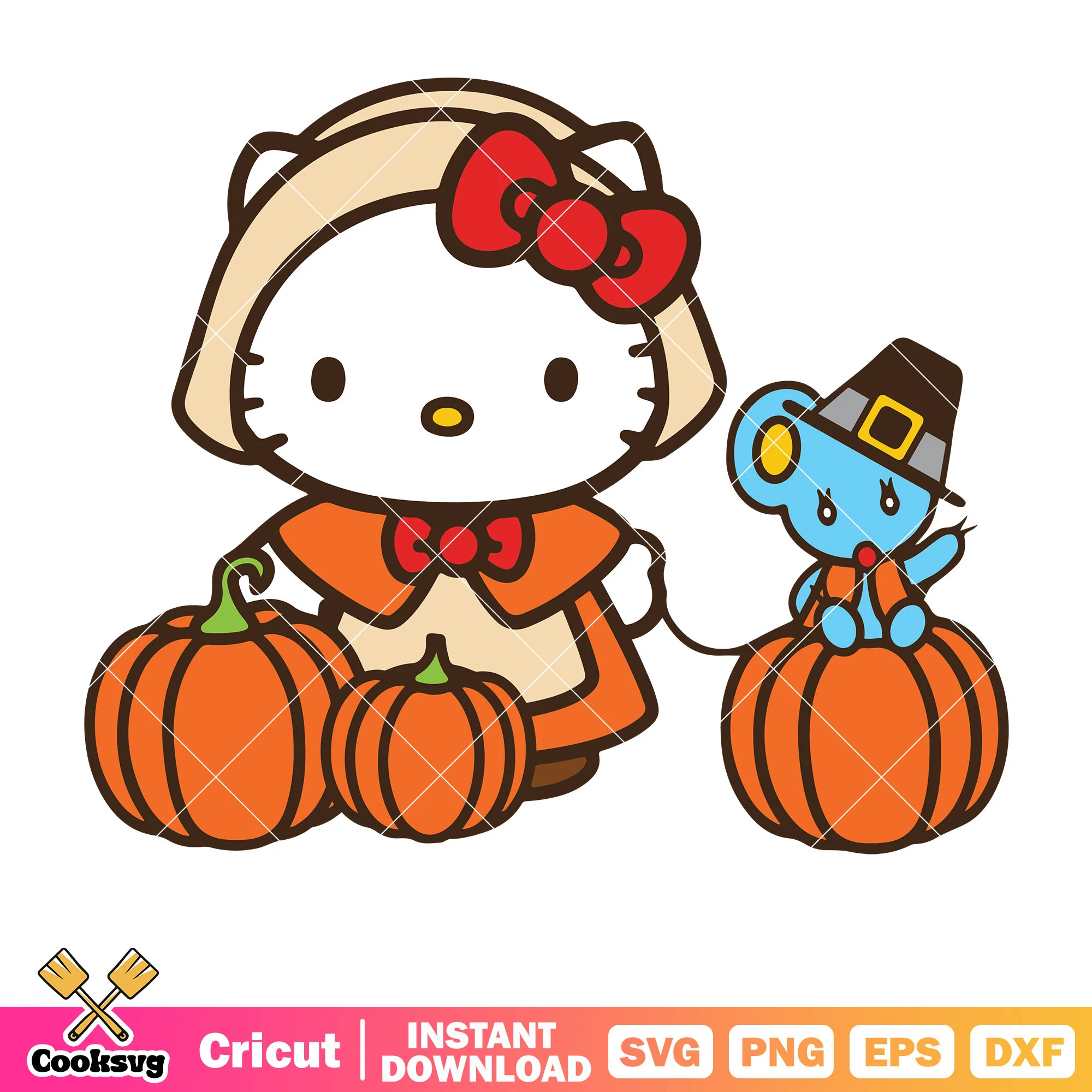 Hello kitty pumpkin halloween svg, halloween hello kitty svg