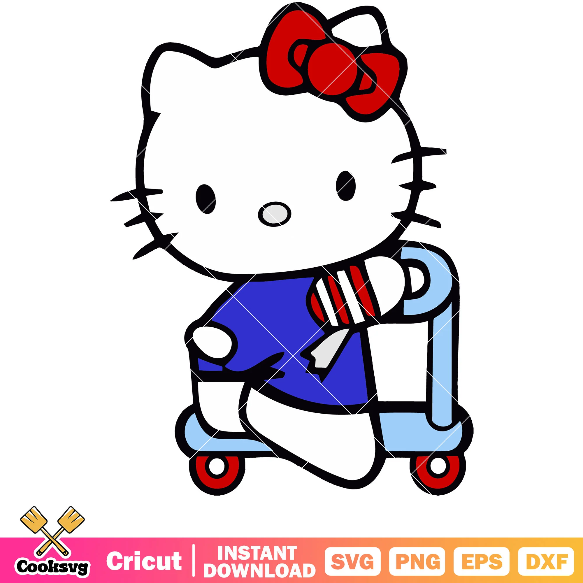 Hello Kitty skateboarding svg, hello kitty svg, sanrio cartoon svg