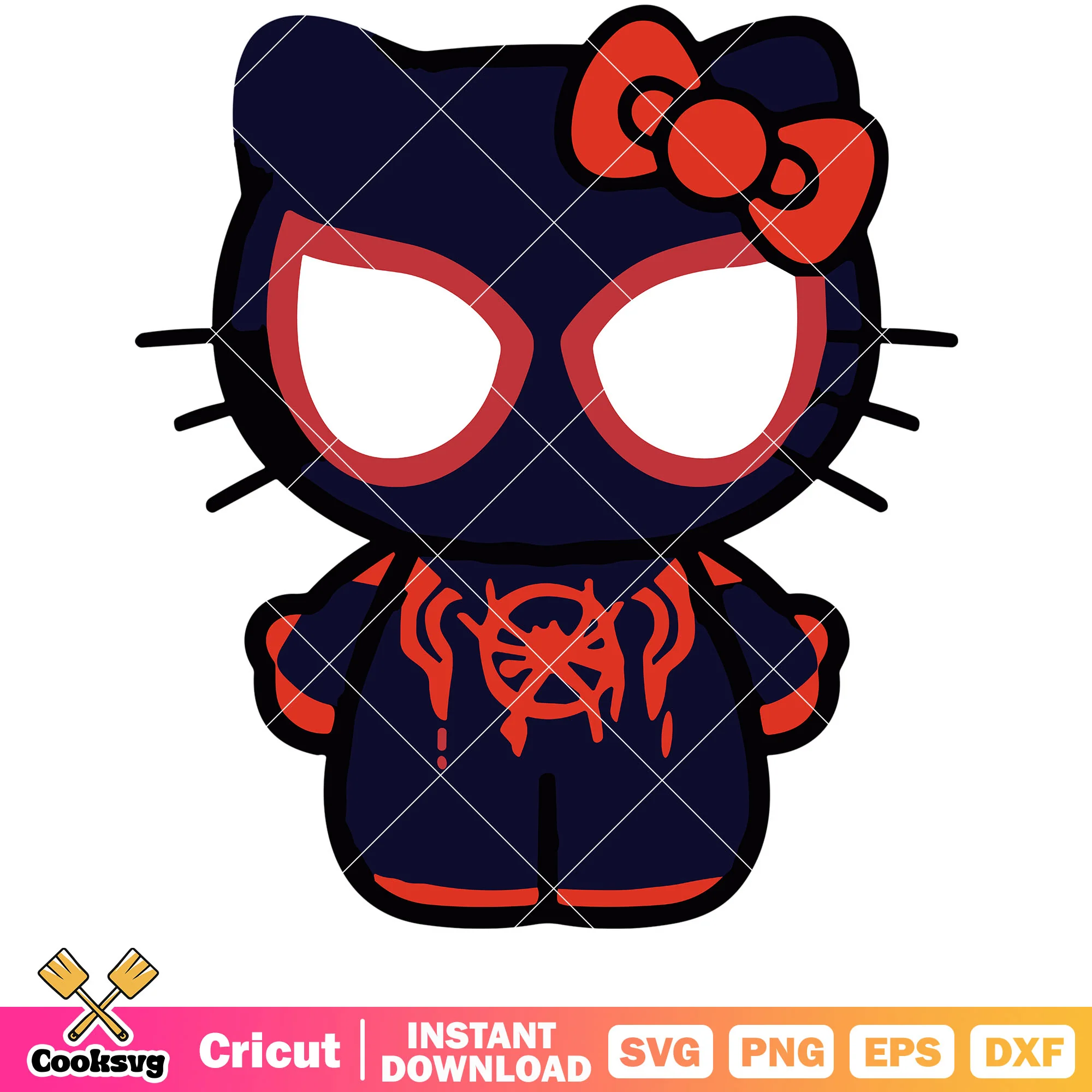 Hello kitty spiderman black svg, hello kitty svg, sanrio svg