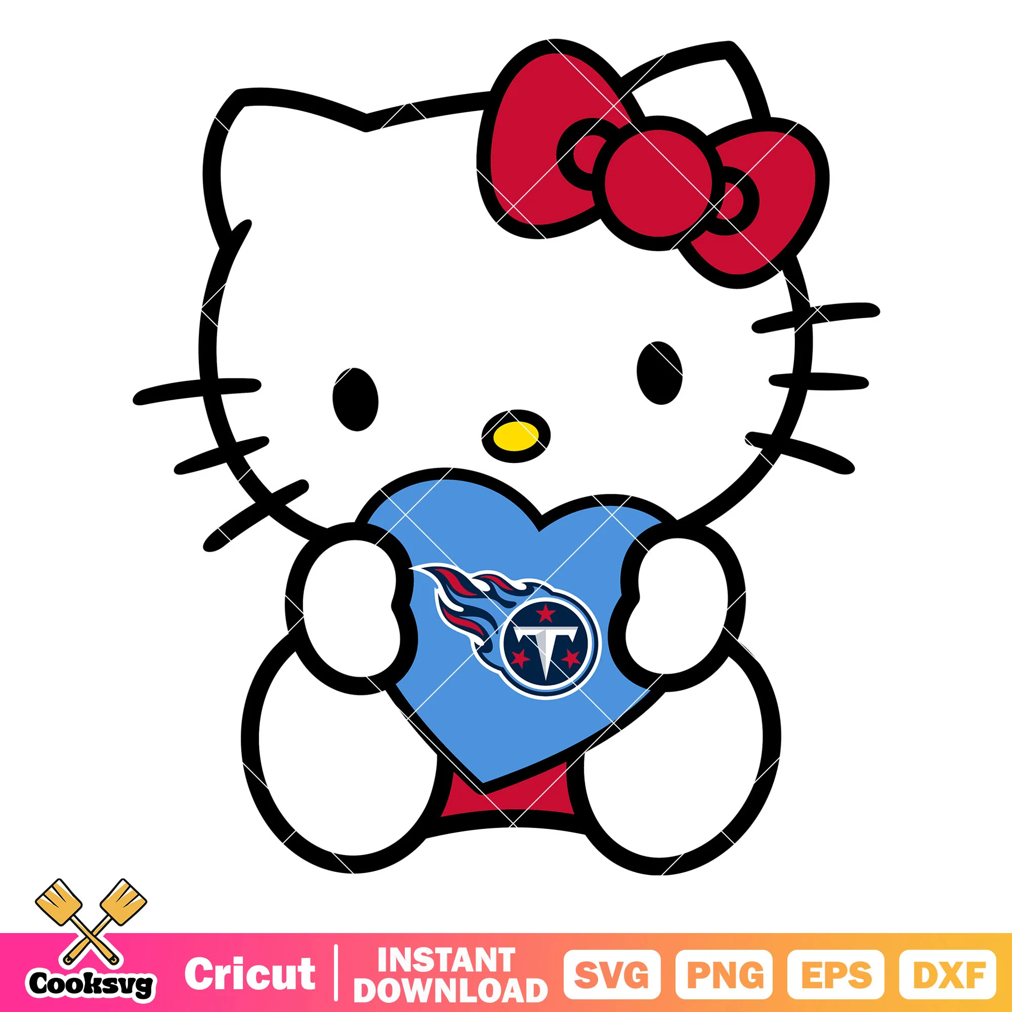 Hello Kitty tennessee titans heart svg, tennessee titans games svg