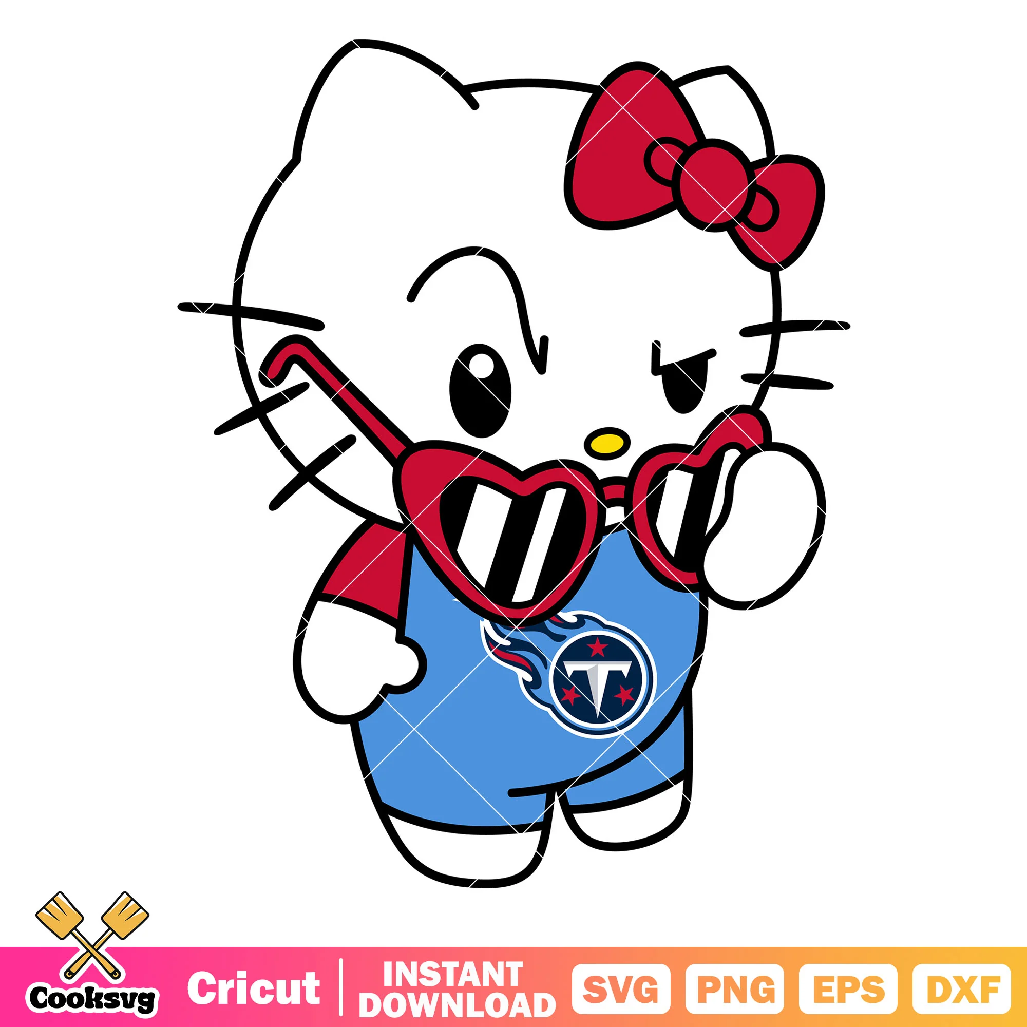 Hello Kitty tennessee titans sunglasses svg, tennessee titans games svg
