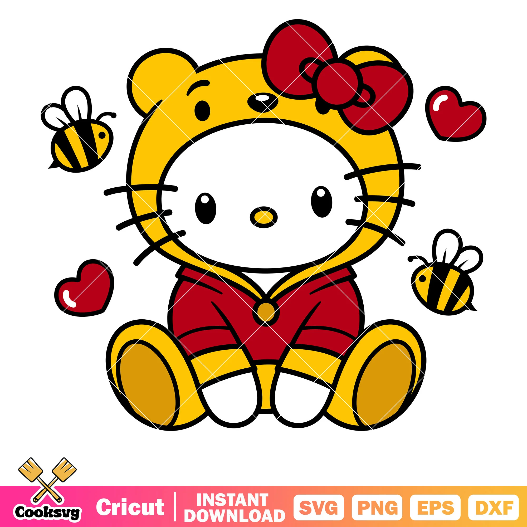 Hello kitty winnie the pooh svg, hello kitty svg, sanrio cartoon svg