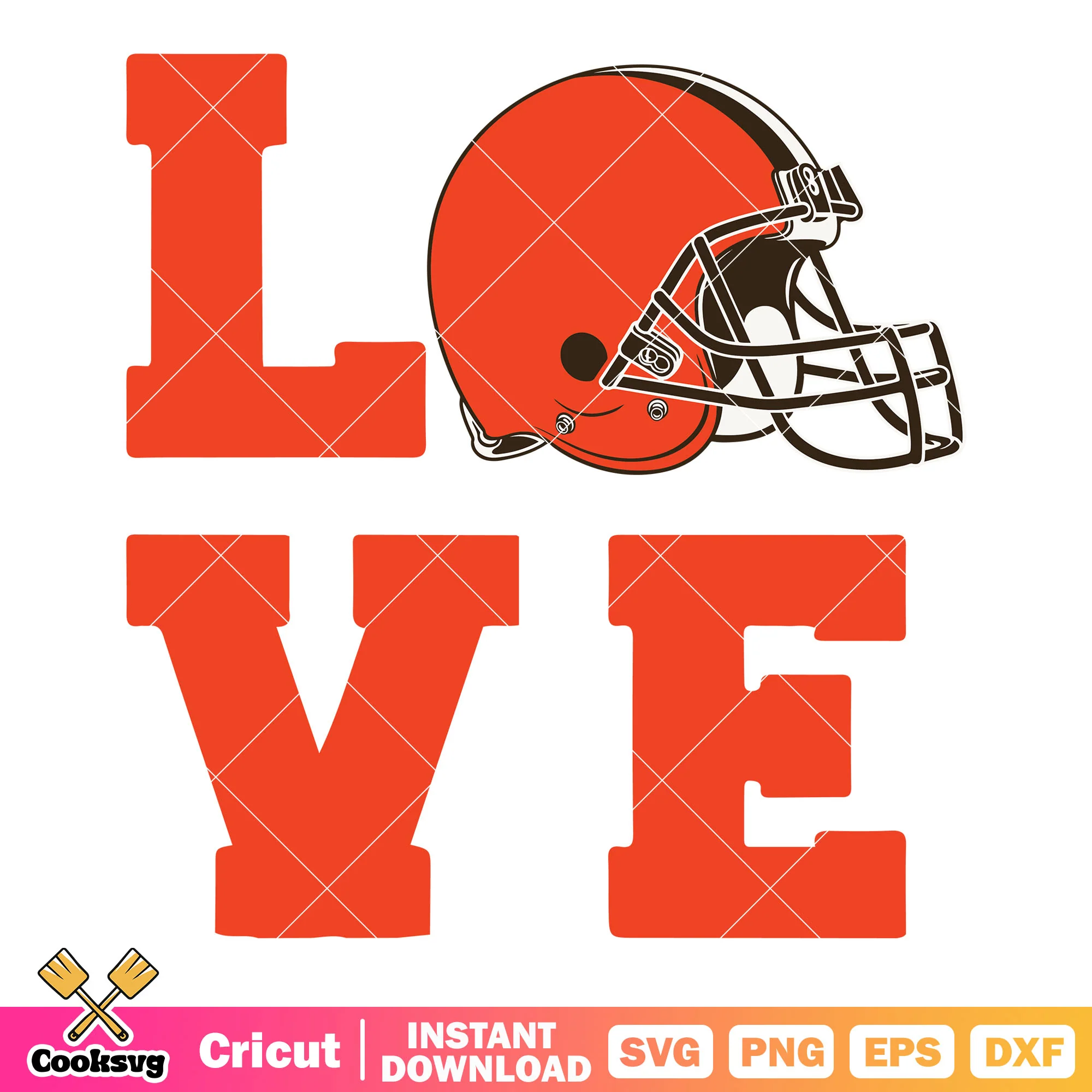 Helmet love svg, American Football Conference svg, cleveland browns svg
