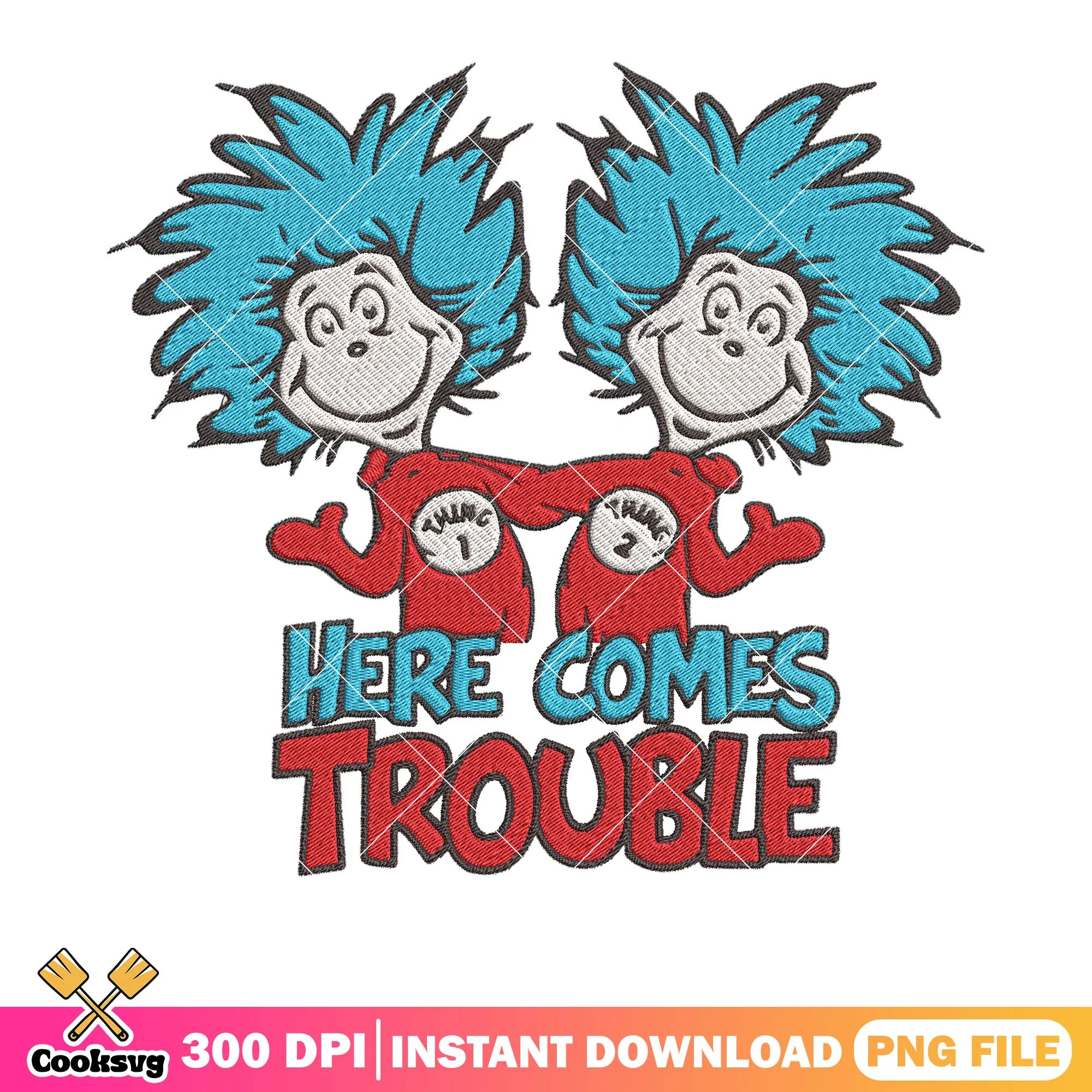 Here come trouble dr seuss thing png, here comes trouble png