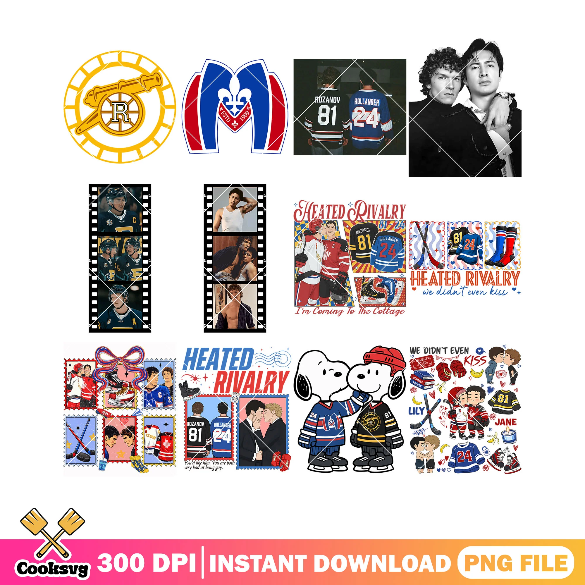 Hockey logo heated png bundle, boston raider png, montreal voyageur png
