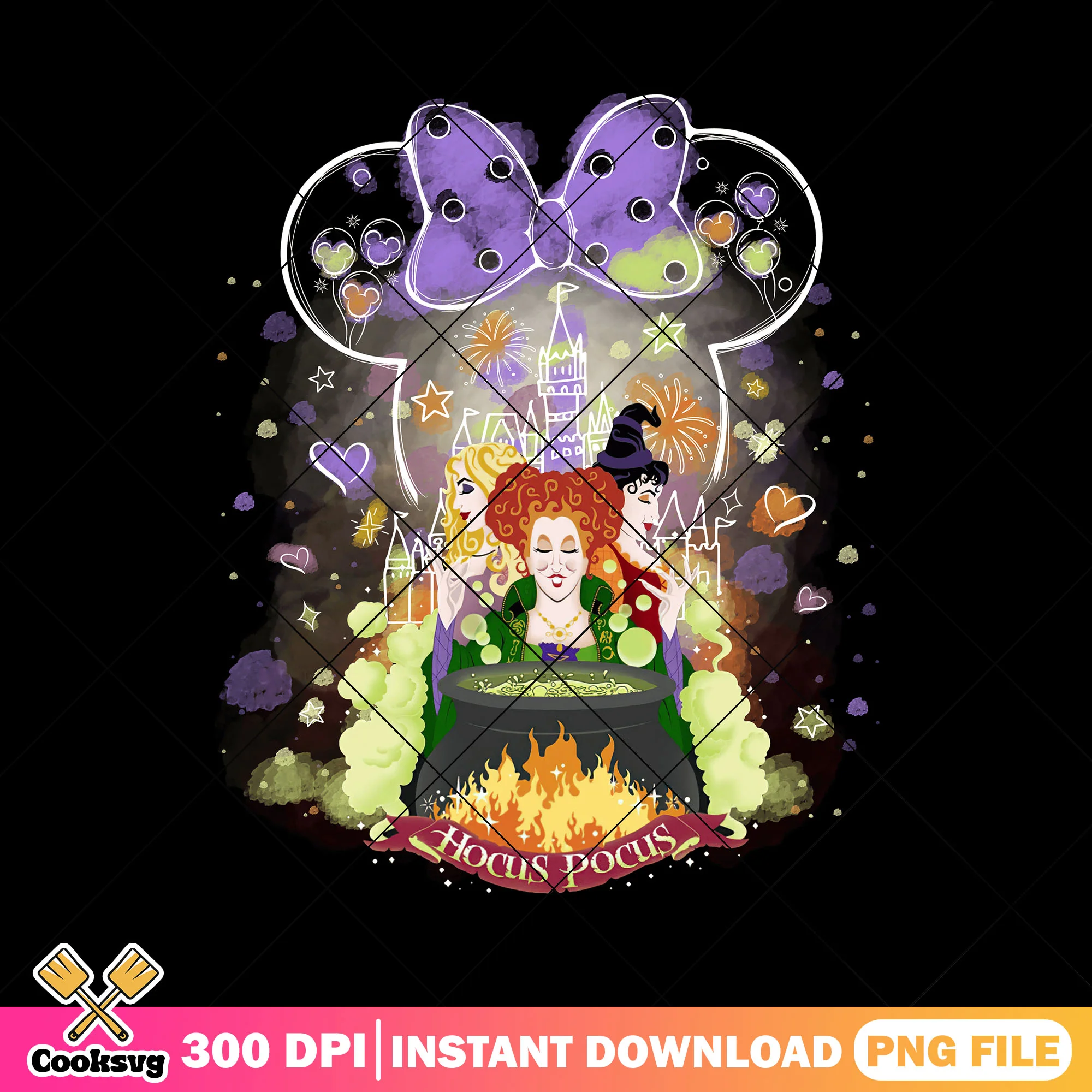 Hocus brew disney png, disney castle png, hocus pocus house png