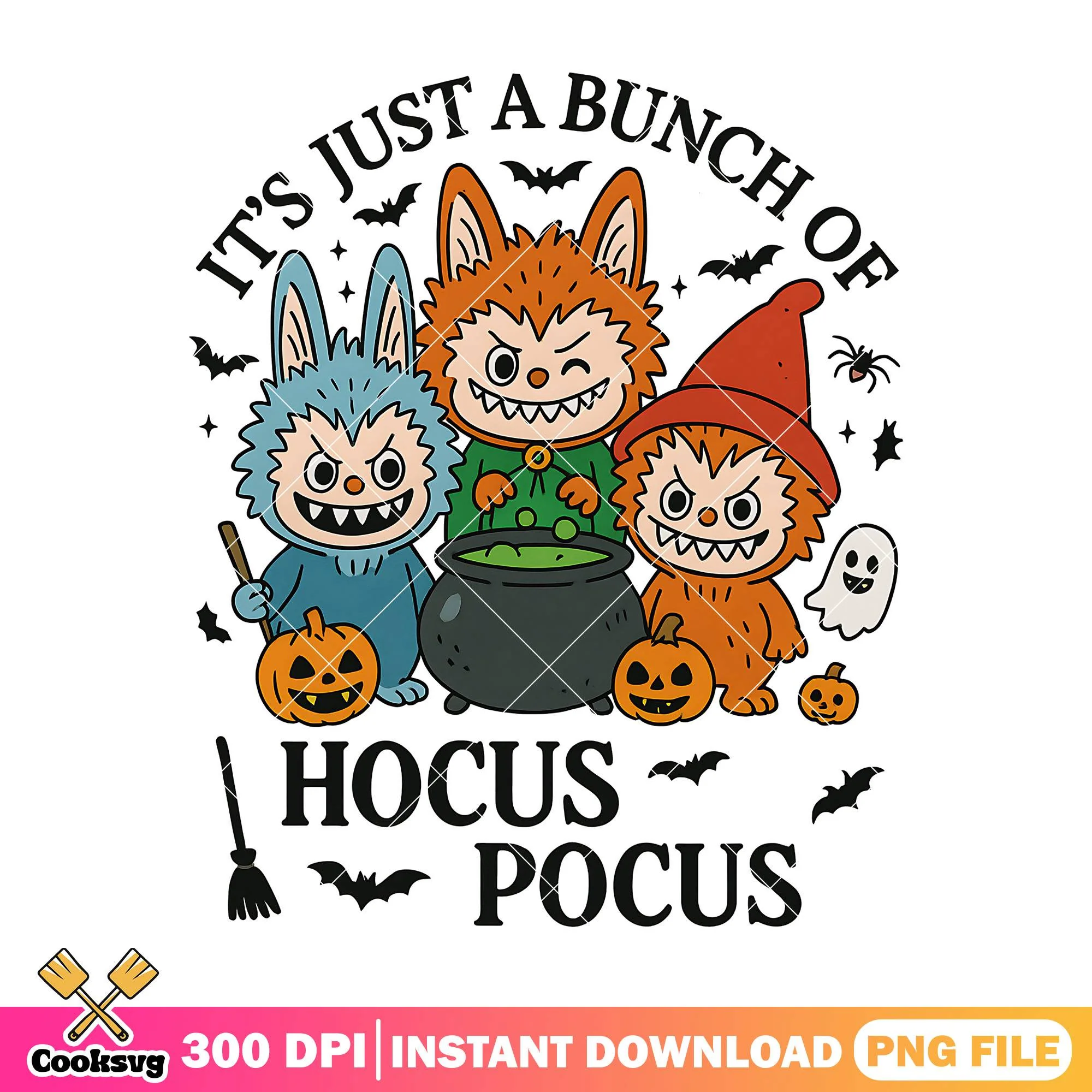 Hocus pocus design png, labubu witch png, this is halloween png