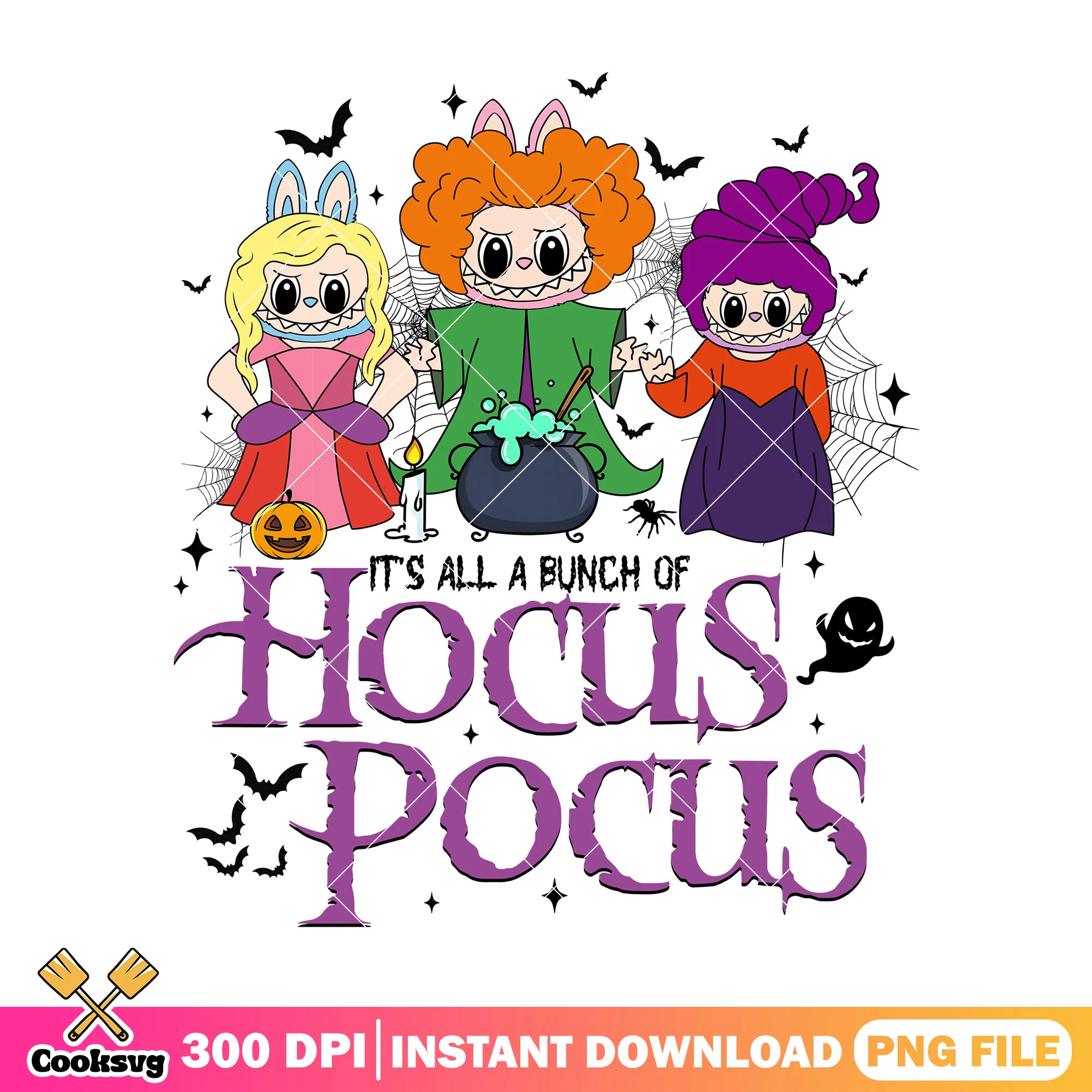 Hocus pocus labubu witch png, labubu secret png, halloween movie png