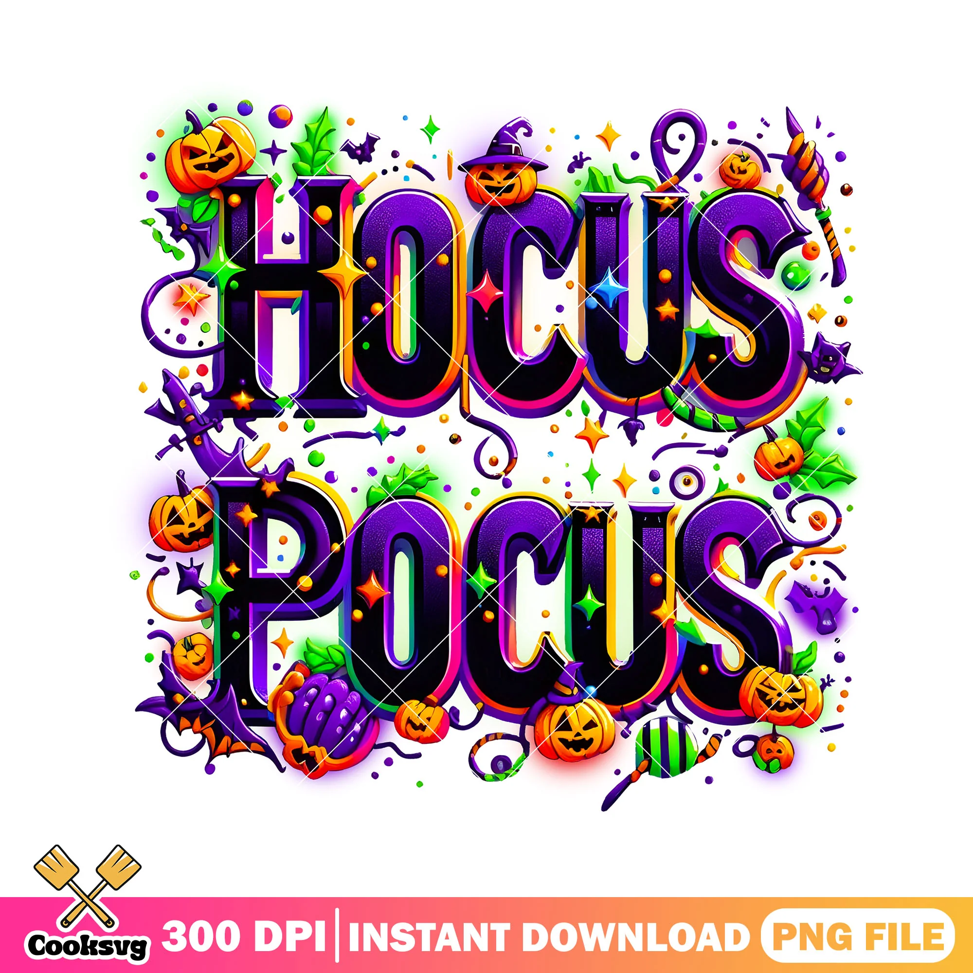 Hocus pocus with pumpkin png, halloween decor png, pumpkin horor png