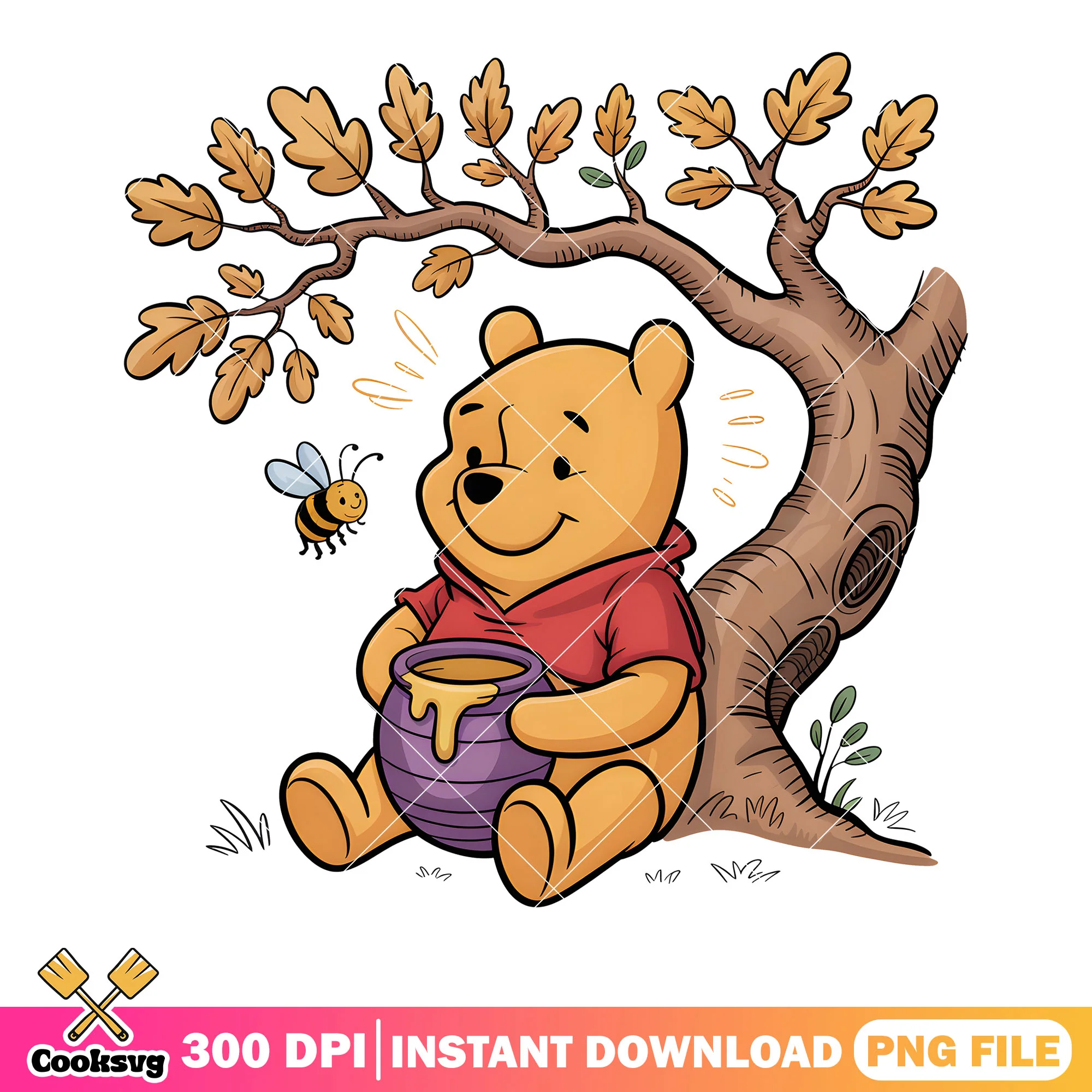 Honey autumn tree pooh png, disney movies png, pooh bear png