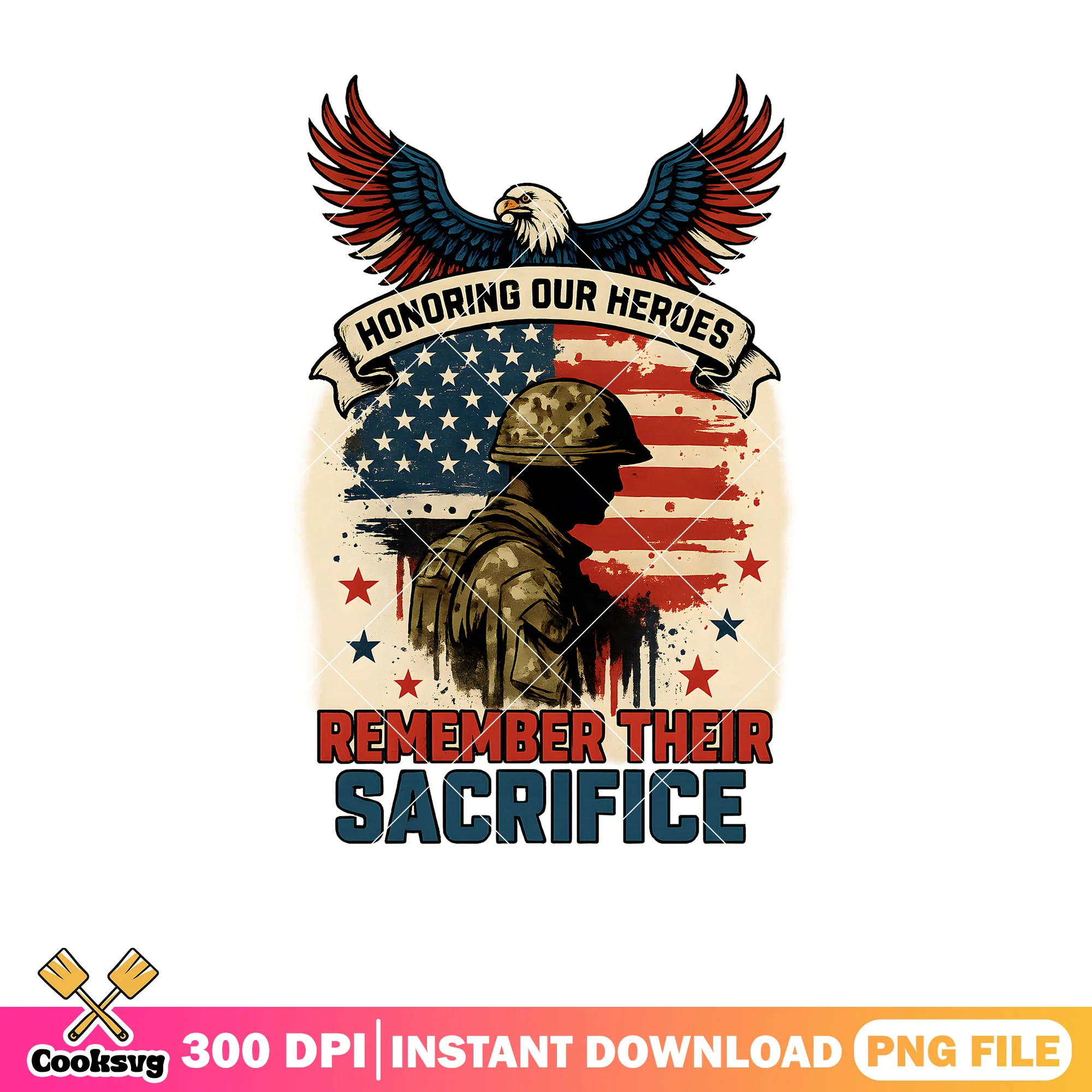 Honoring our heroes memorial day png, remember their sacrifice png
