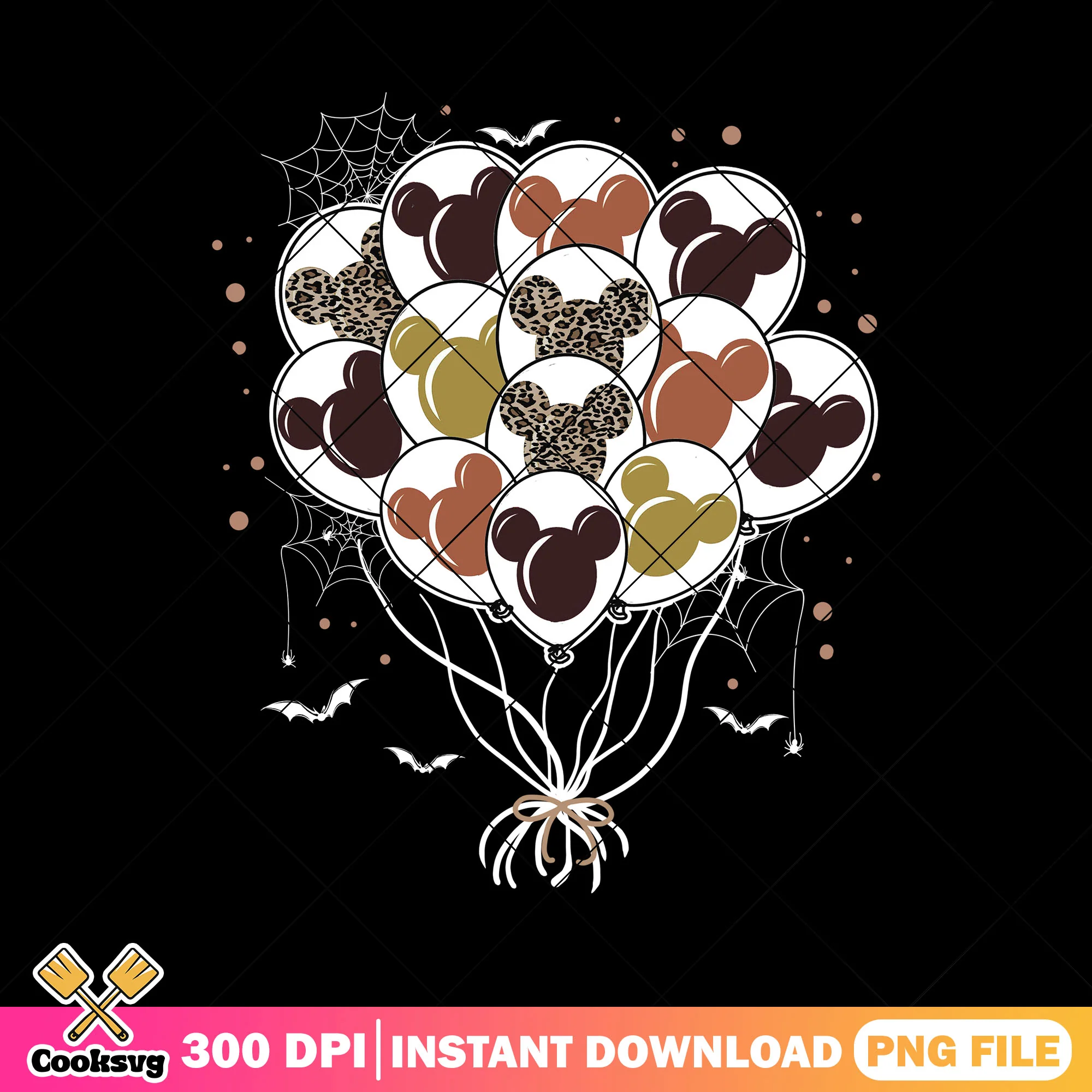 Horror ballons mickey ear png, disney plus png, halloween town png