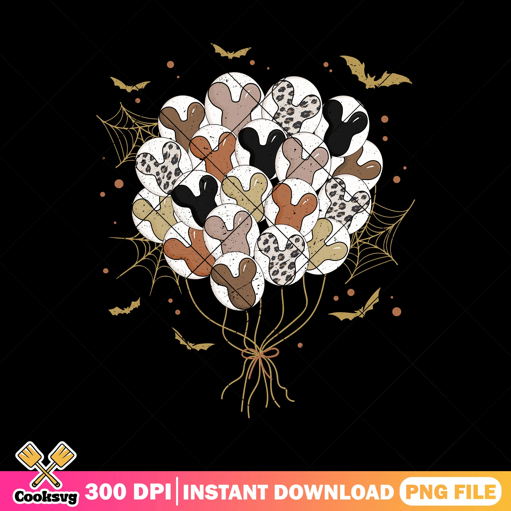 Horror ballons mickey ears png, disney world png, halloween movie png