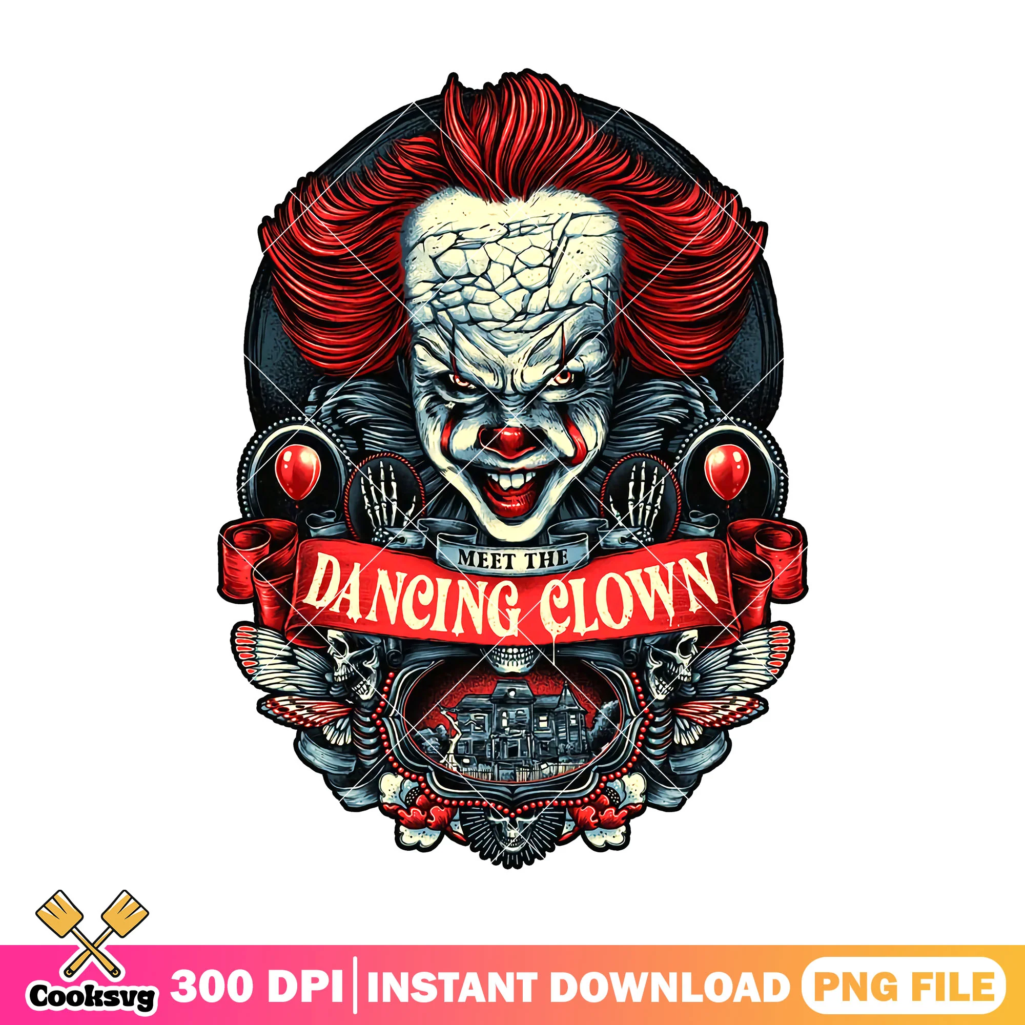 Horror dacing clown png, horror movie png, halloween png