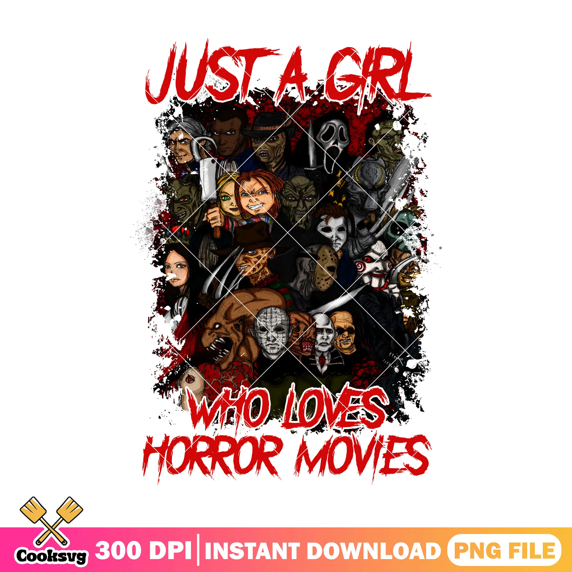 Horror halloween just a girl who loves horror movies png, horror nights png