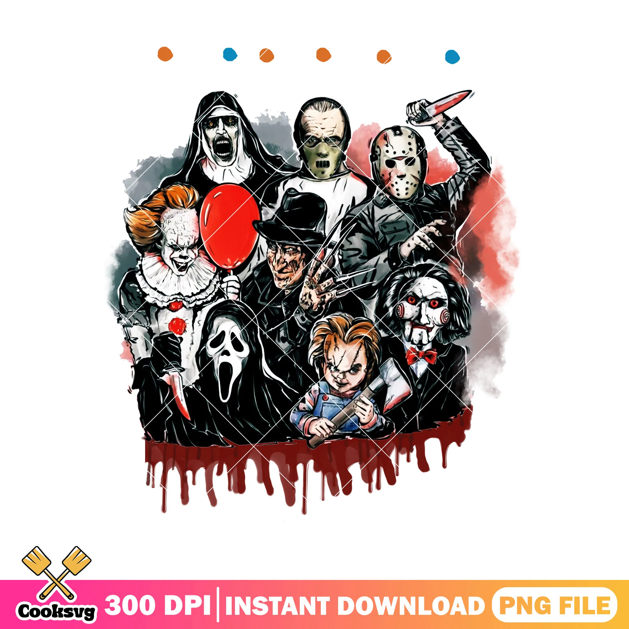 Horror halloween movie characters friends png, horror movies png