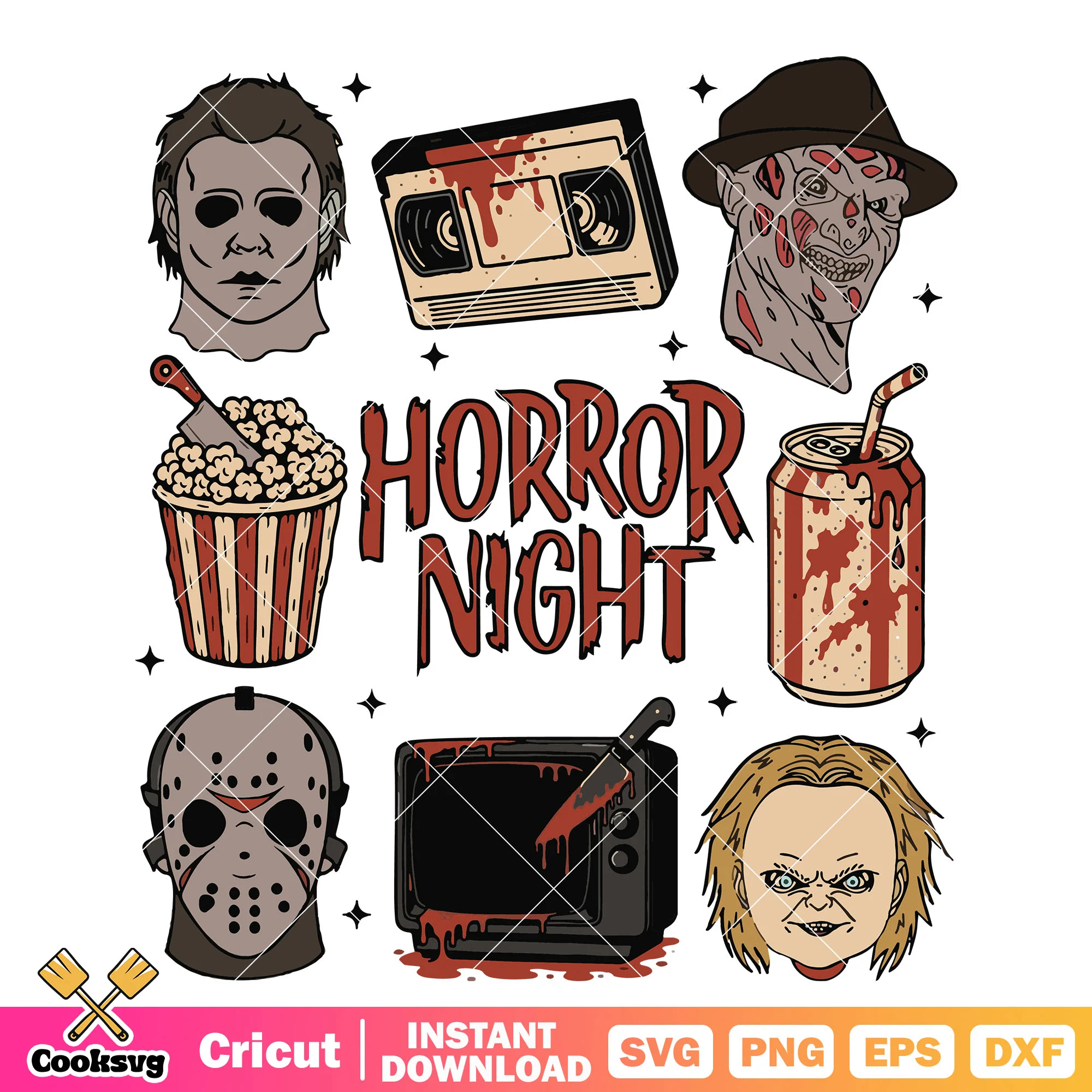 Horror movies night svg, horror movies svg, horror halloween svg