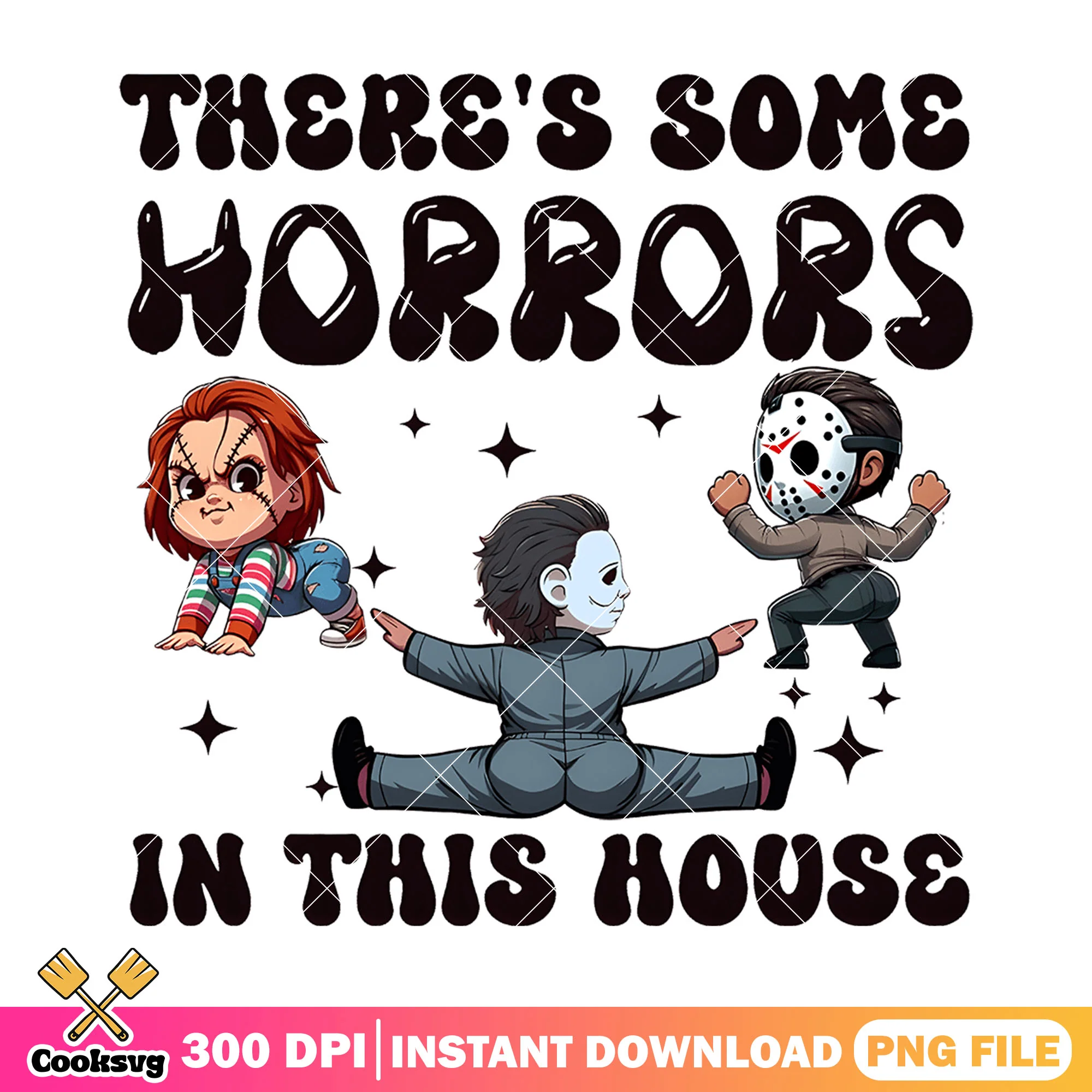 Horror song in this house png, horror characters png, halloween png