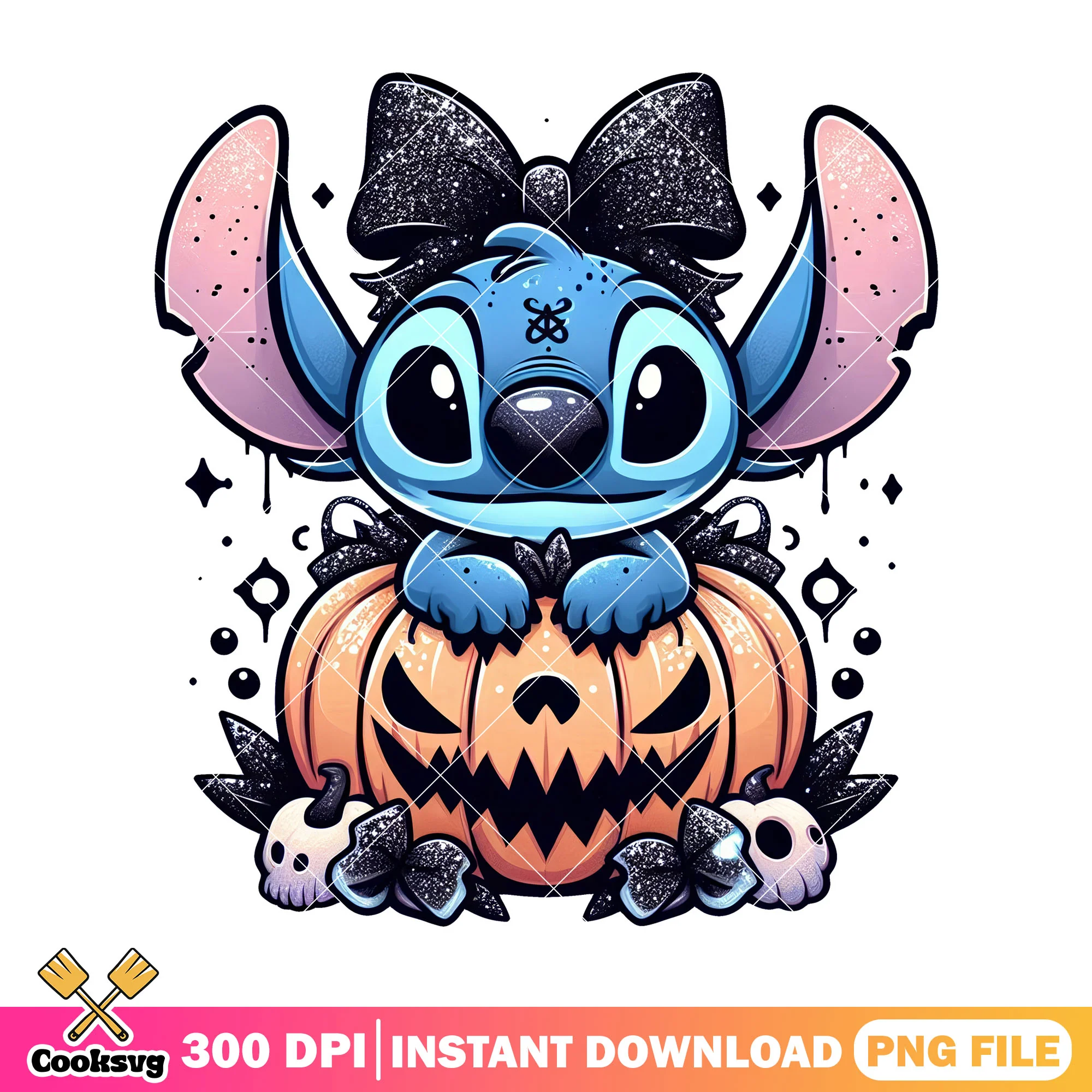 Horror stitch cosplay halloween pumpkin png, hubie halloween png