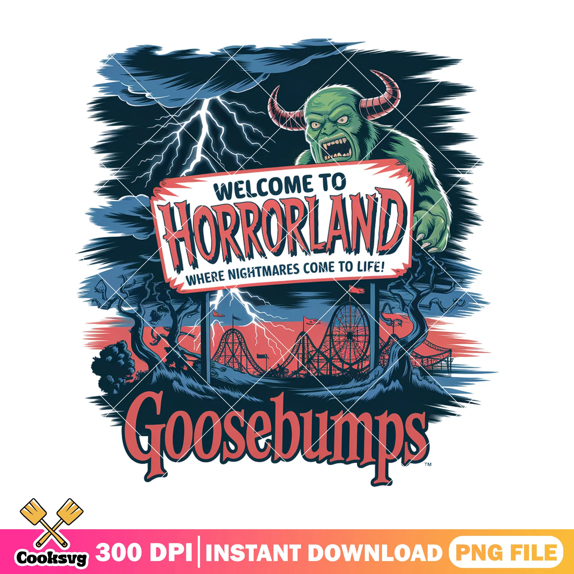 Horrorland goosebumps png, this is halloween png, halloween land png