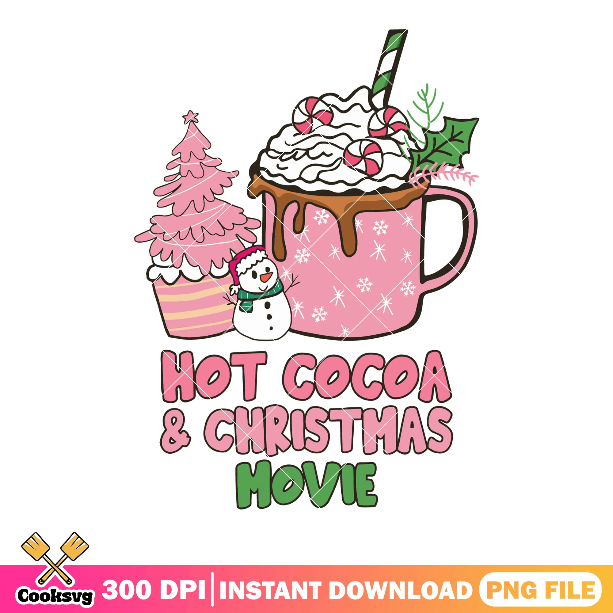 Hot cocoa christmas movie png, christmas poster png, hot chocolate png