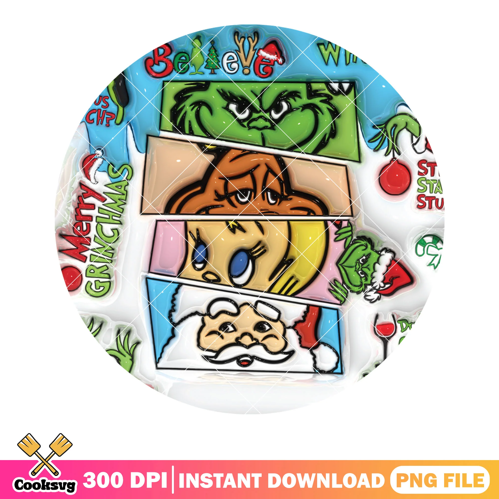 How the grinch stole christmas png, christmas vibes png, santa claus png