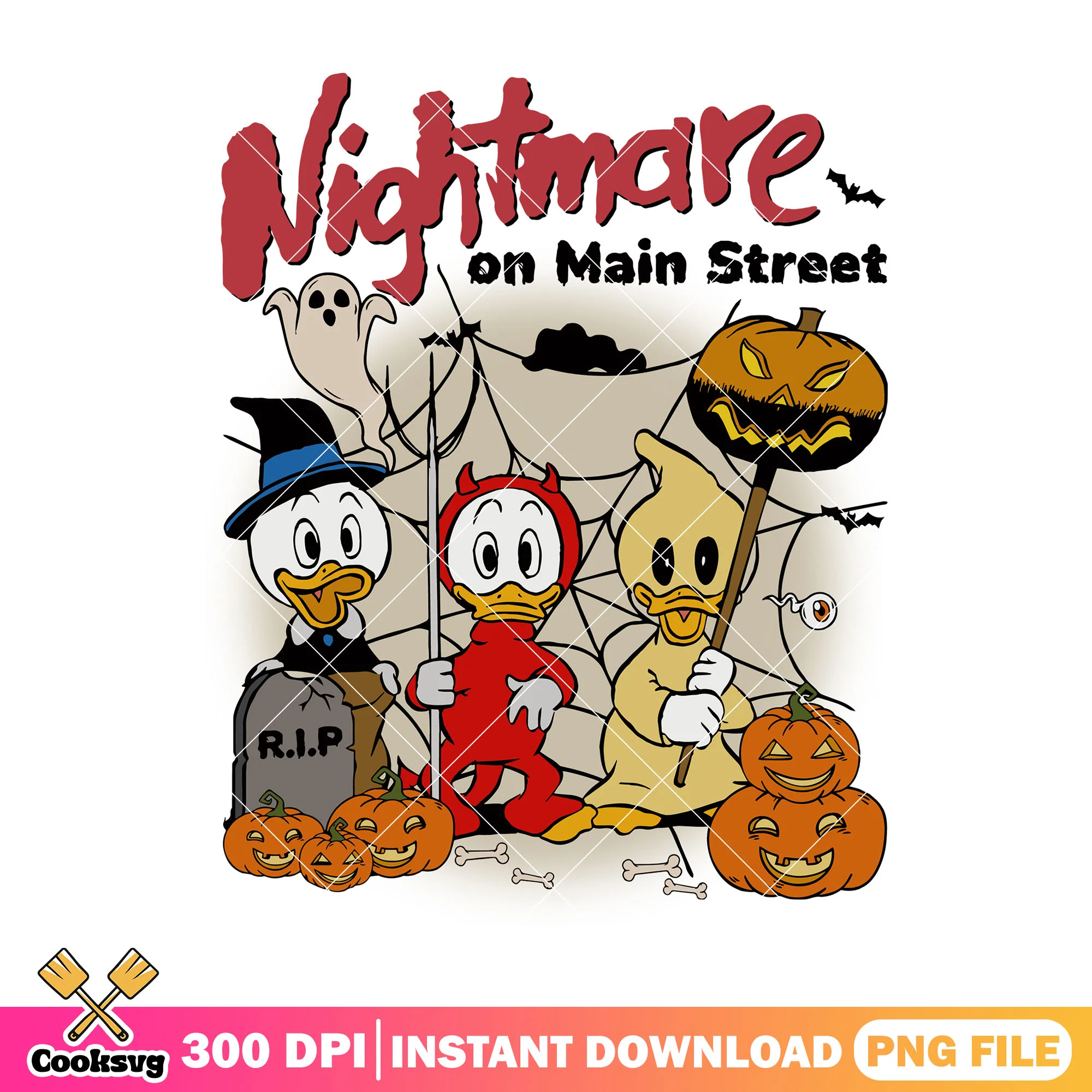 Huey duck halloween png, disney duck png, halloween disney png