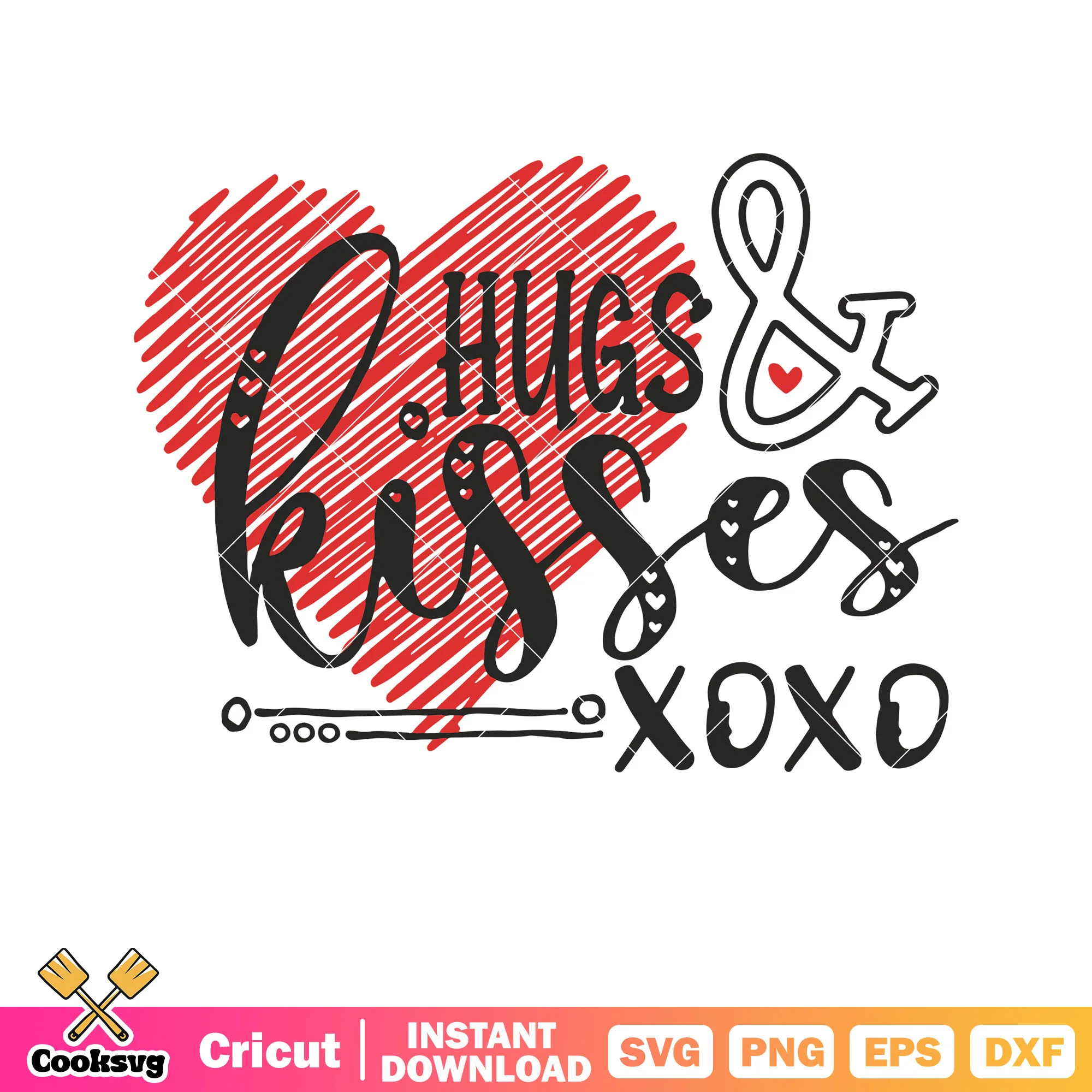 Hugs kisses xoxo valentine svg, xoxo valentine svg, hugs and kisses svg