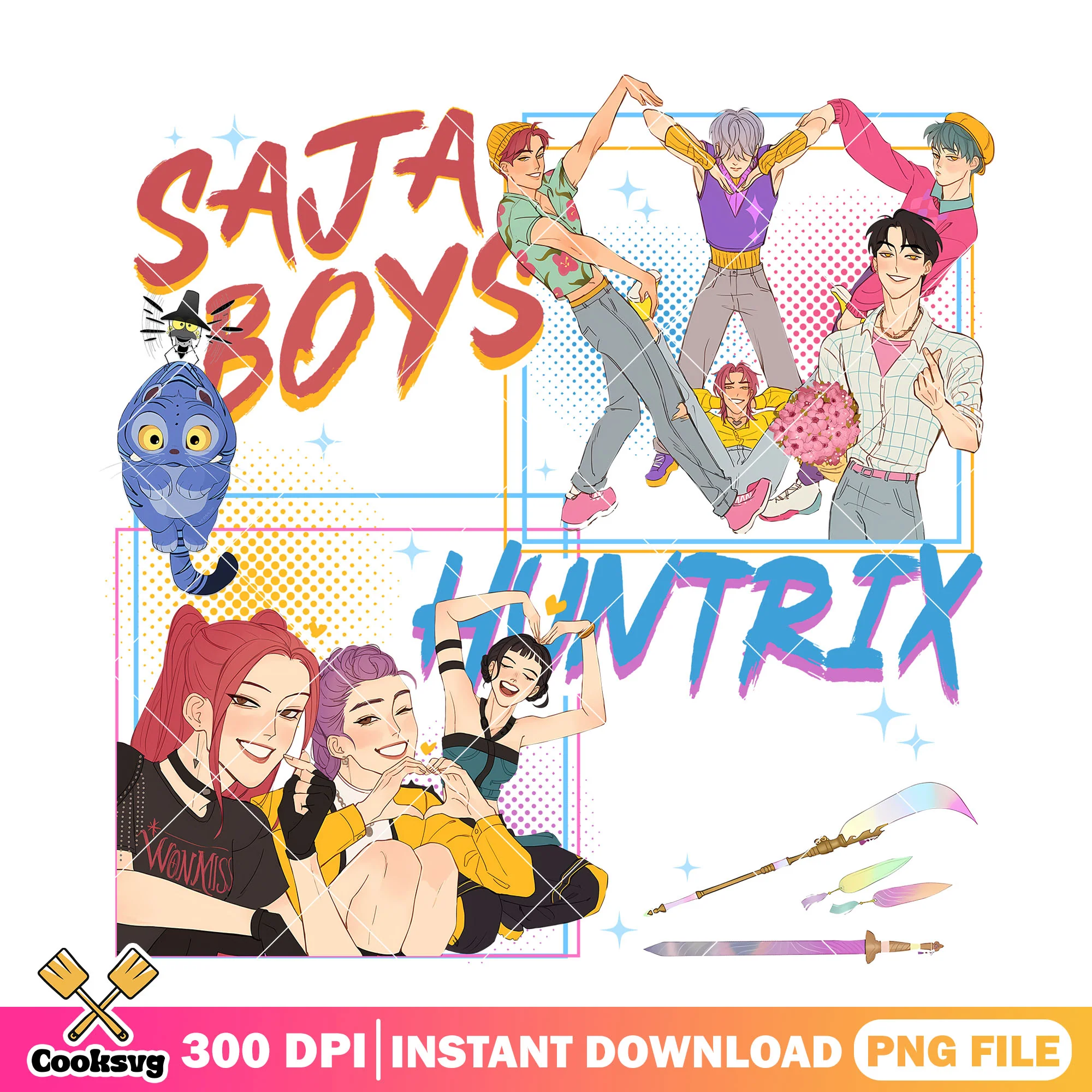 Hunters kpop quotes png, saja boys band png, huntrix band png