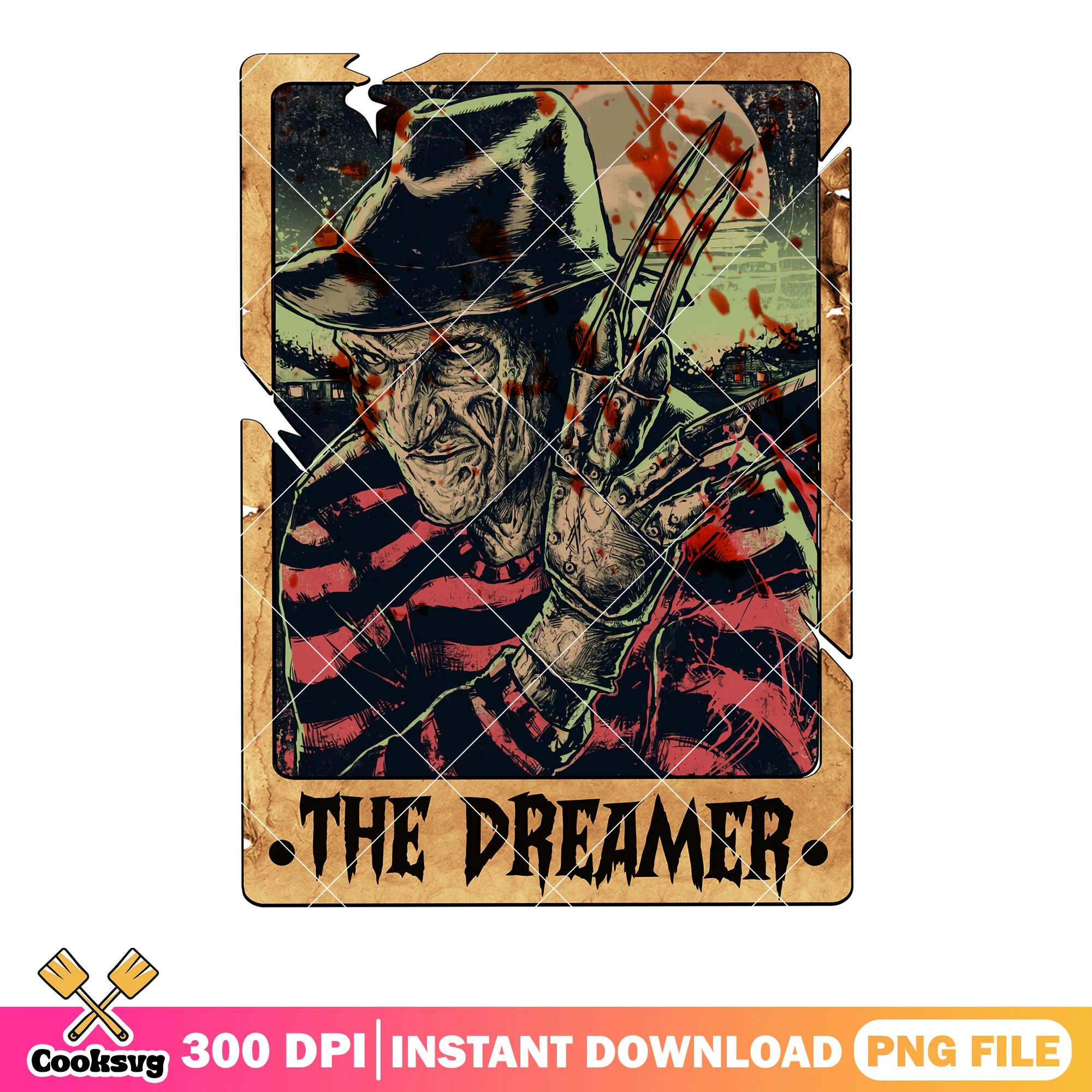 Hunting night krueger png, sharp claws png, scary halloween png