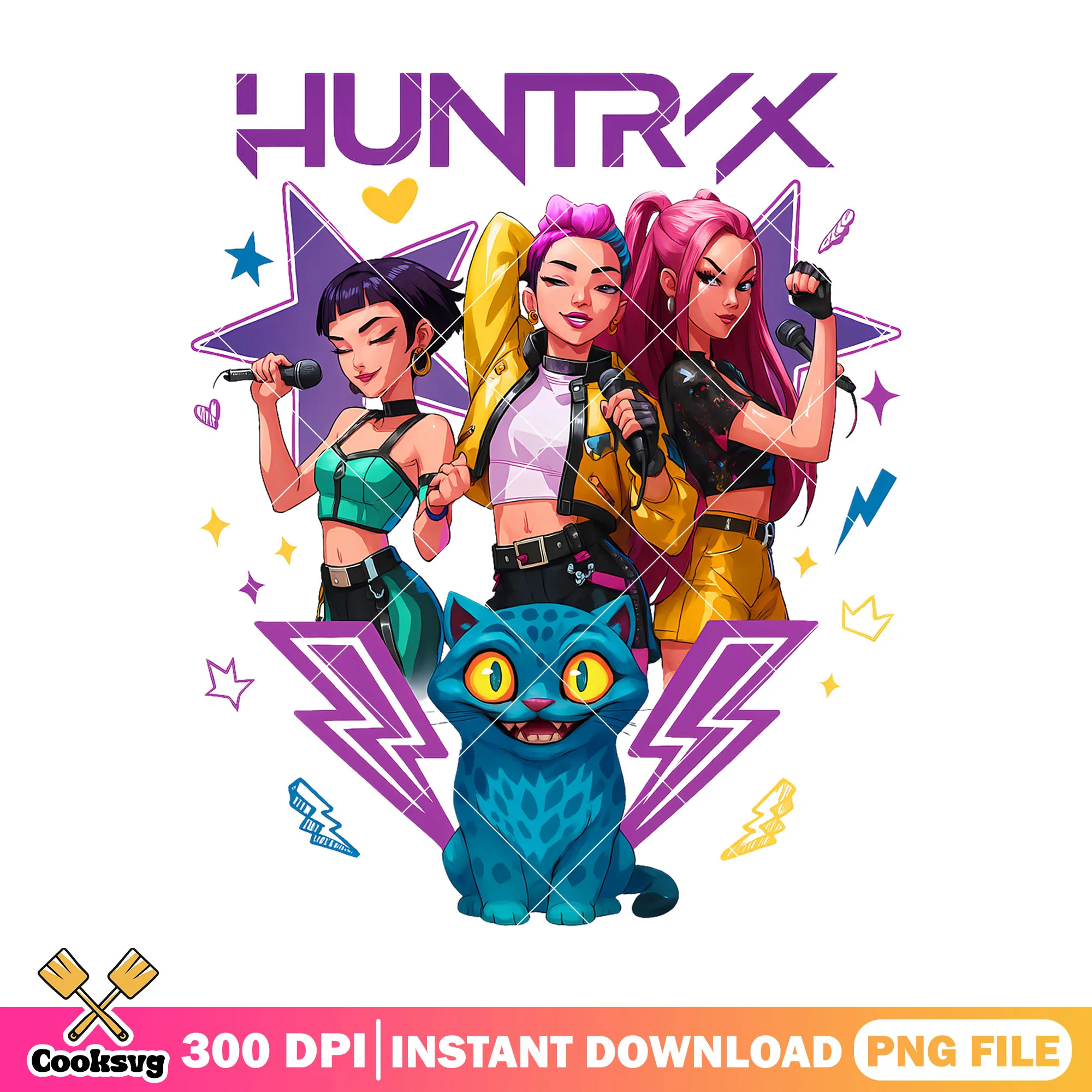 Huntrix and derpy tiger png, derpy tiger png, kpop demon hunters png