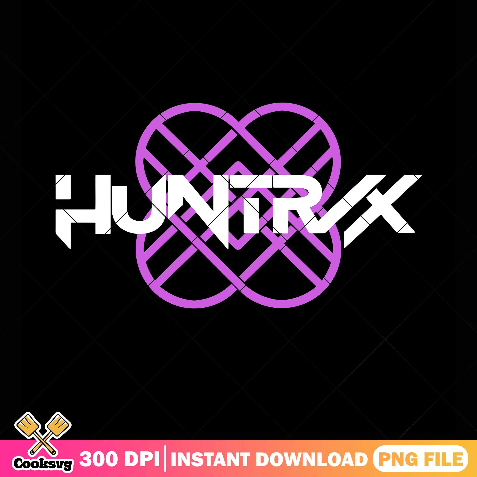 Huntrix band logo design png, kpop demon hunters png, huntrix logo png