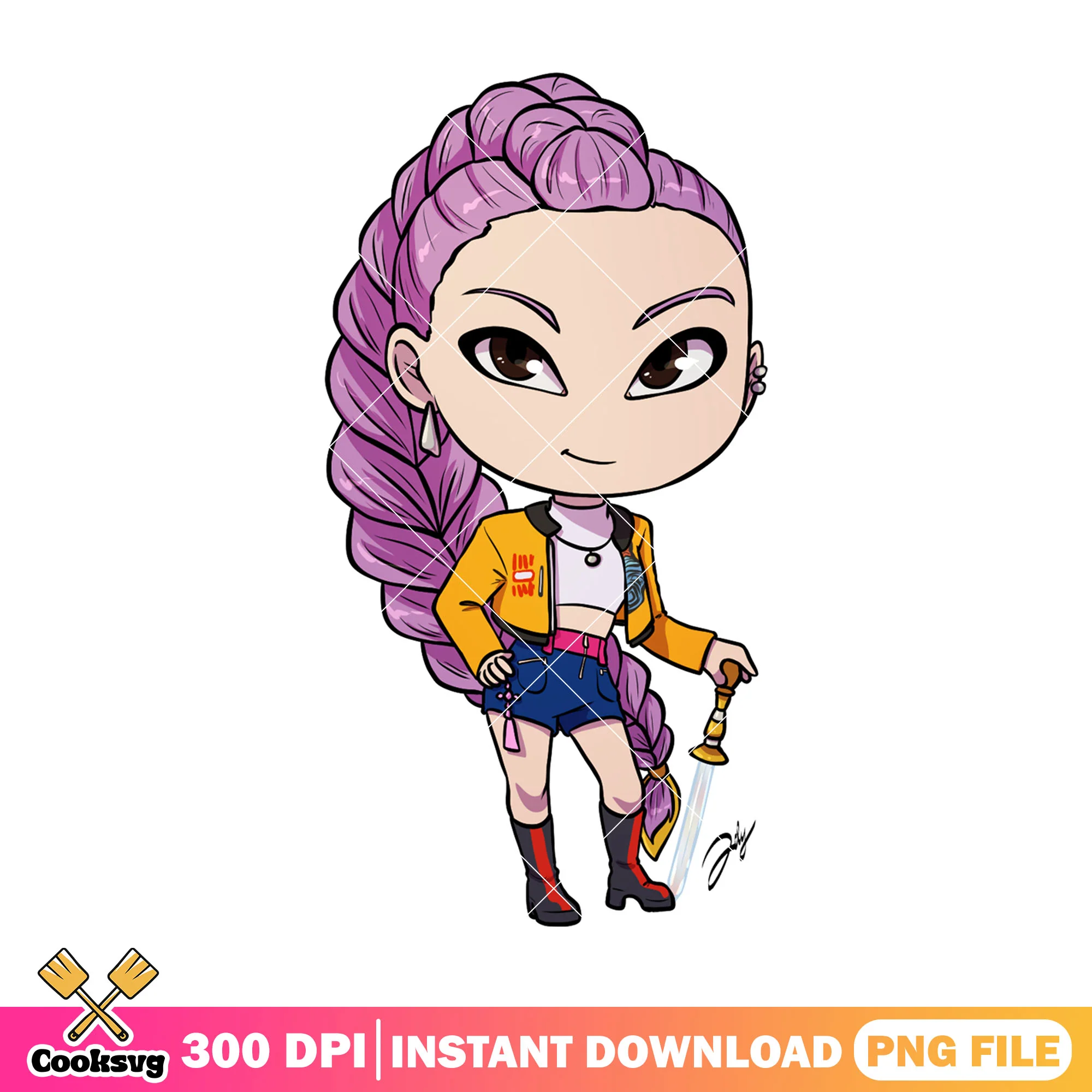 Huntrix chibi rumi png, huntrix rumi png, huntrix kpop png