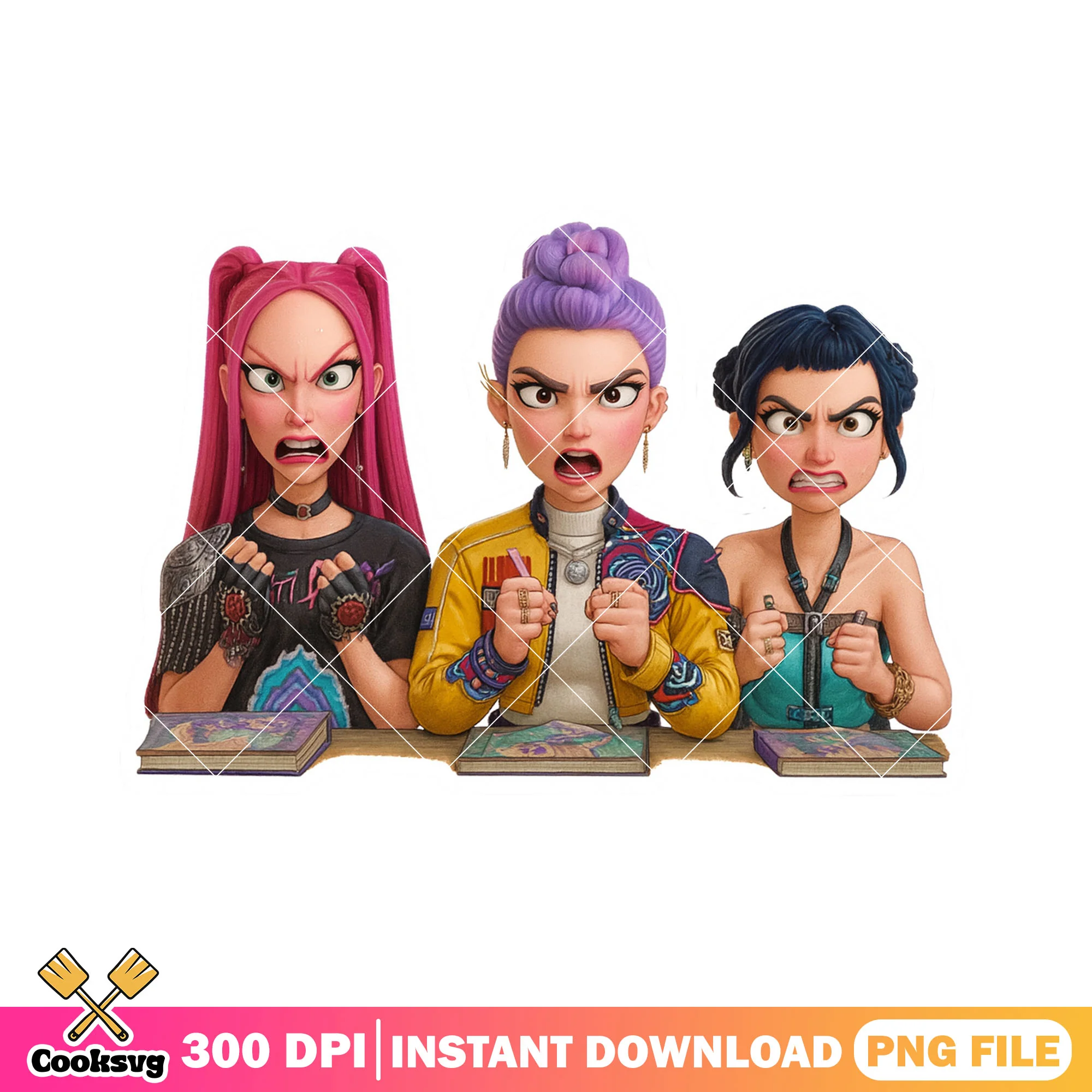 Huntrix girl angry png, huntrix movie png, huntrix kpop png