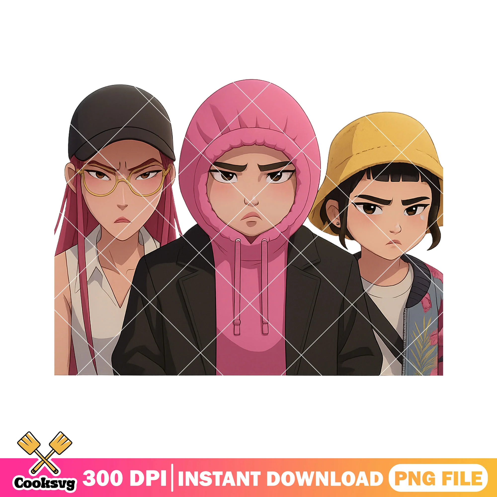 Huntrix girl casual clothes png, huntrix kpop png, kpop huntrix png