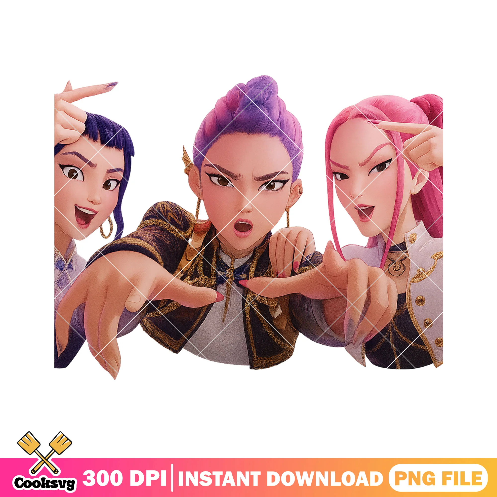Huntrix hit a bang png, kpop netflix png, huntrix netflix png