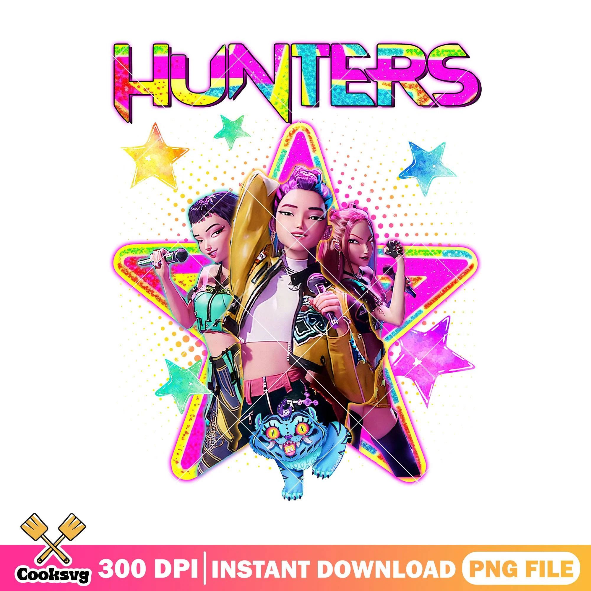Huntrix kpop band star png, huntrix movie png, kpop hunter png