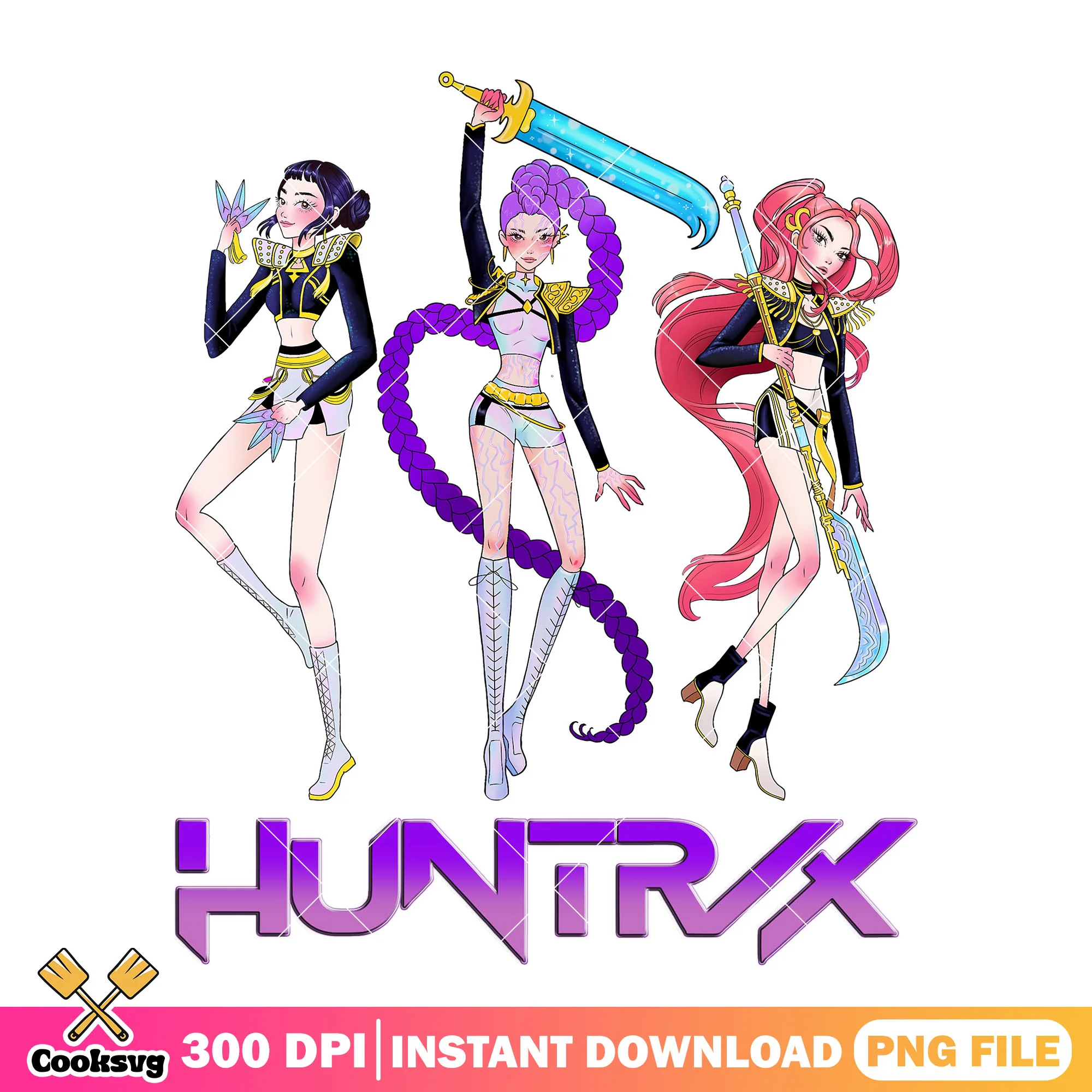 Huntrix the battle fit png, huntrix girl png, kpop demon hunters png
