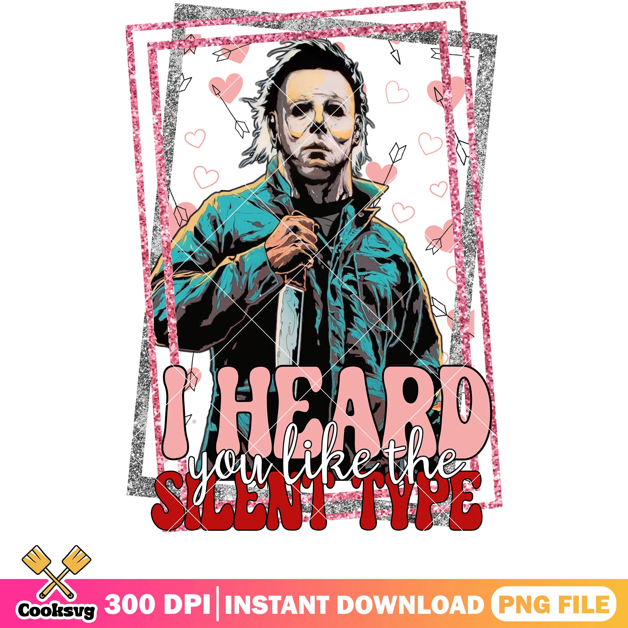 I heard you like the silent type png, horror valentine png