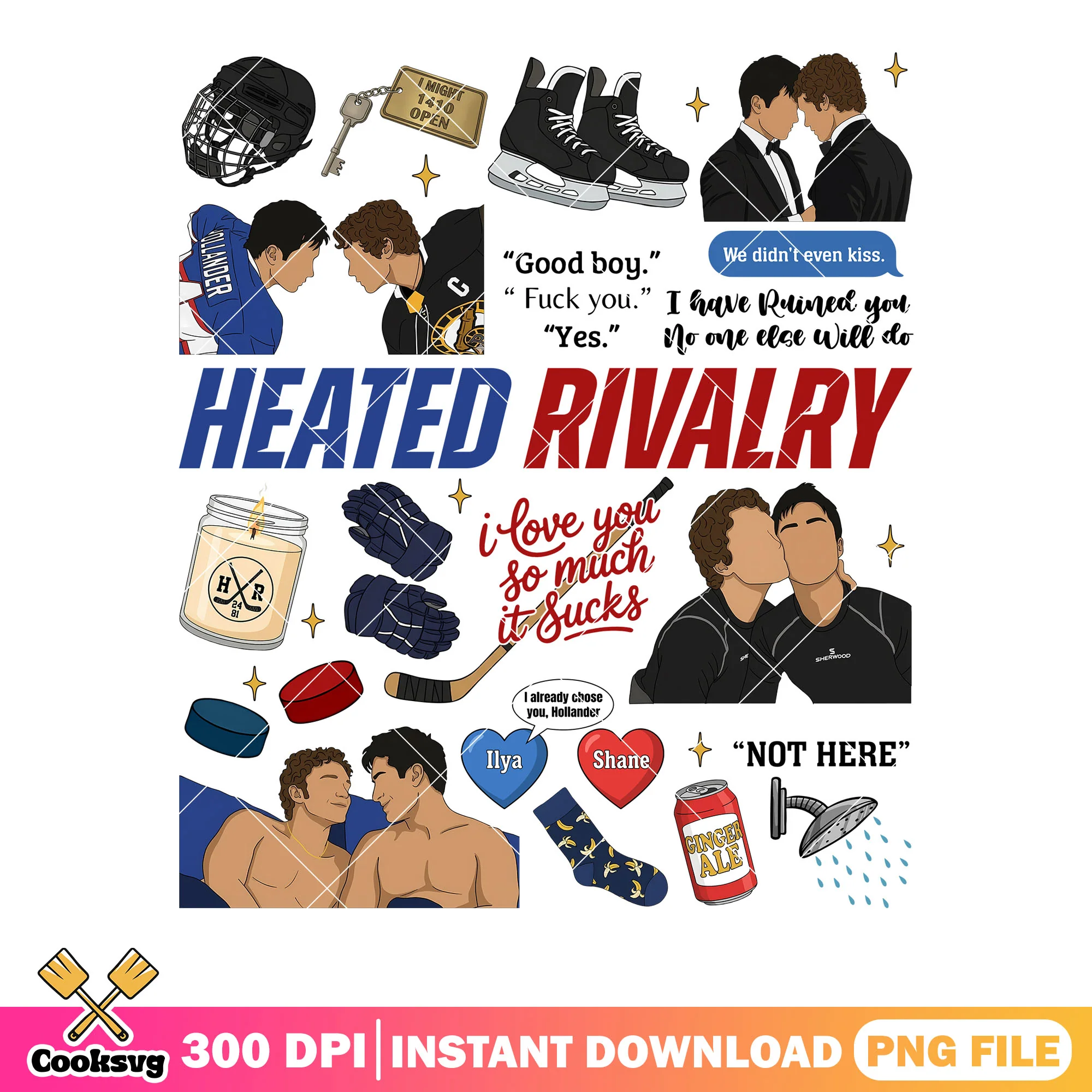 I love you so much so gay  png, gay poster png, heated rivalry png