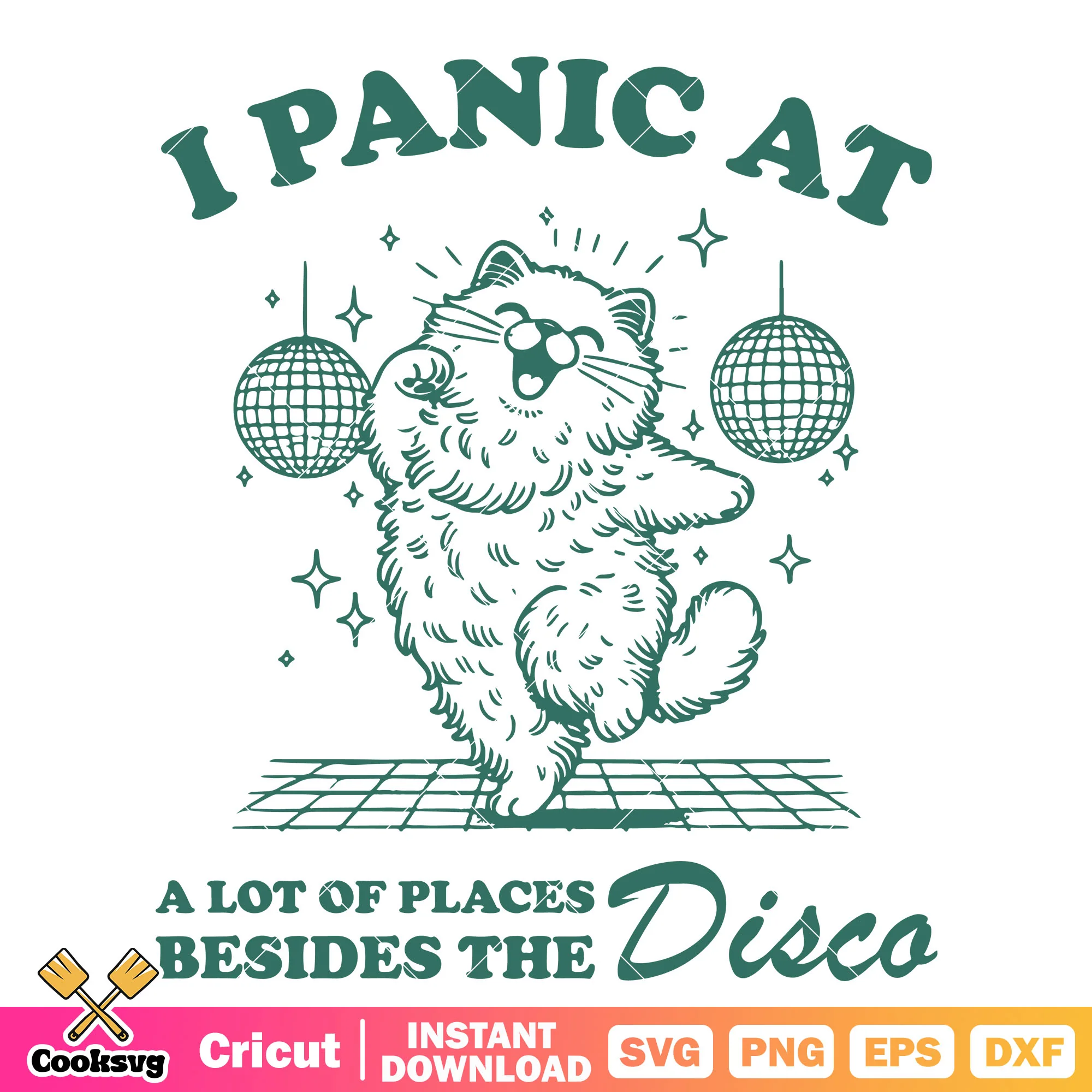 I panic at disco cute cat svg, disco cat svg, cat quotes svg