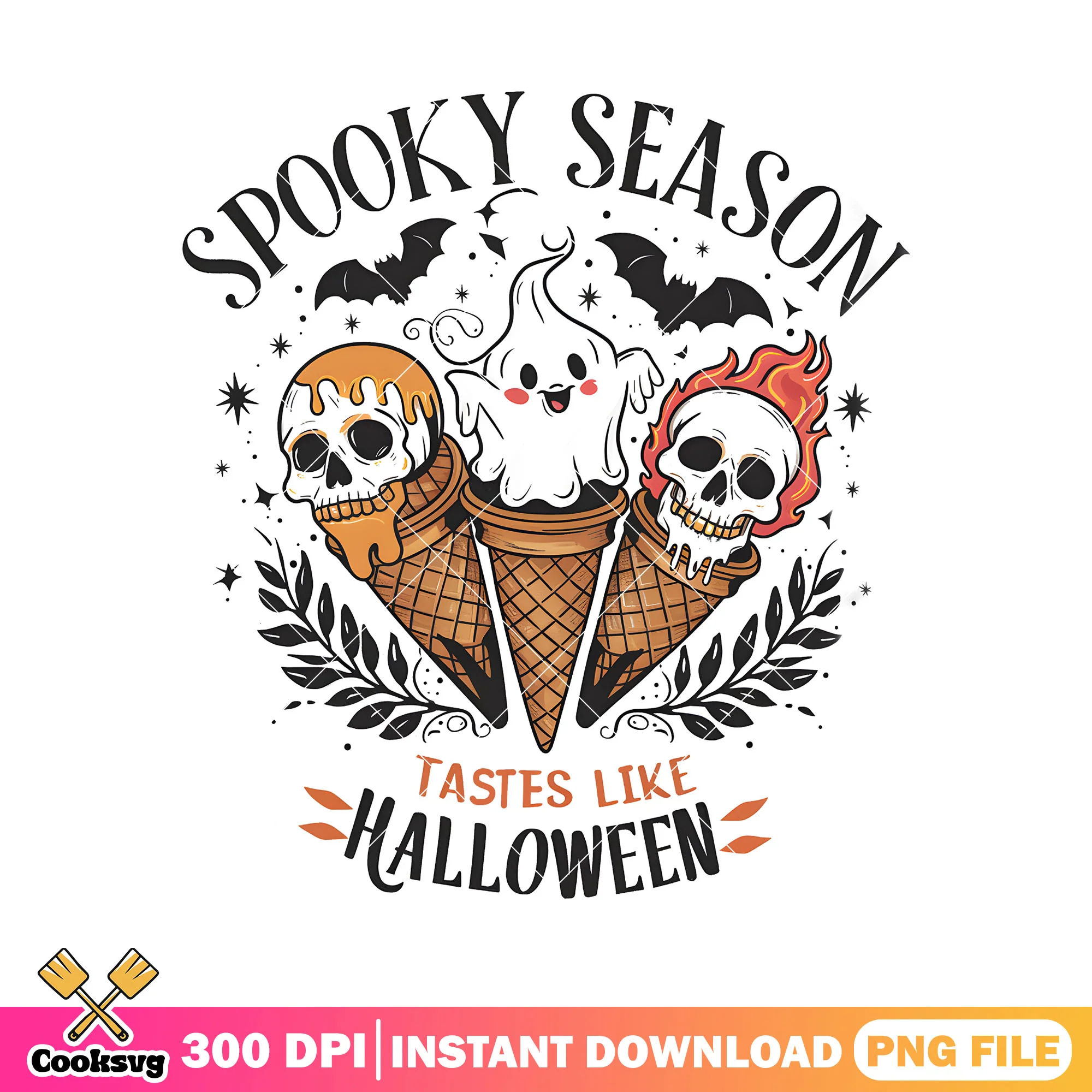 Ice cream cones spooky png, halloween movie png, ghost face png