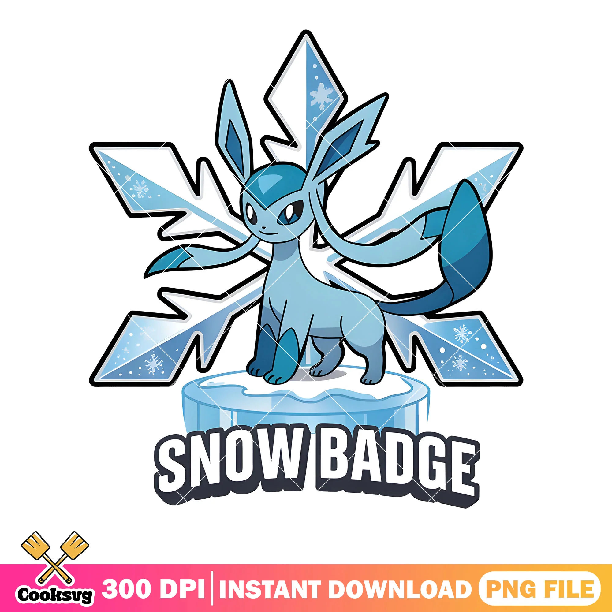 Ice snow poster badge glaceon png, pokemon glaceon png, game freak png