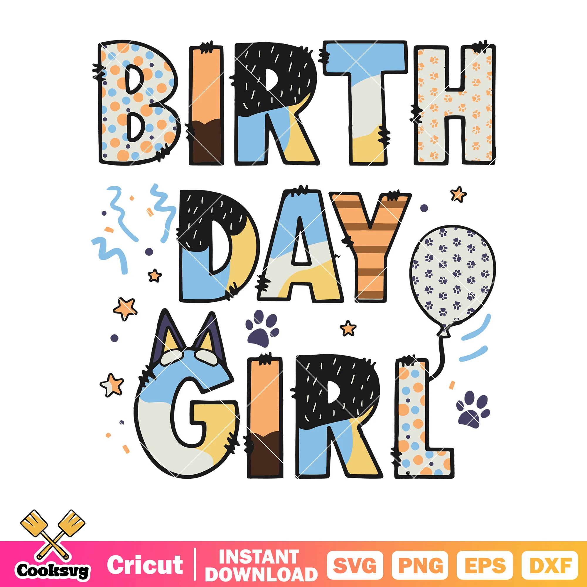 Ideas bluey dog birthday girl svg, bluey ornaments svg, bluey font svg